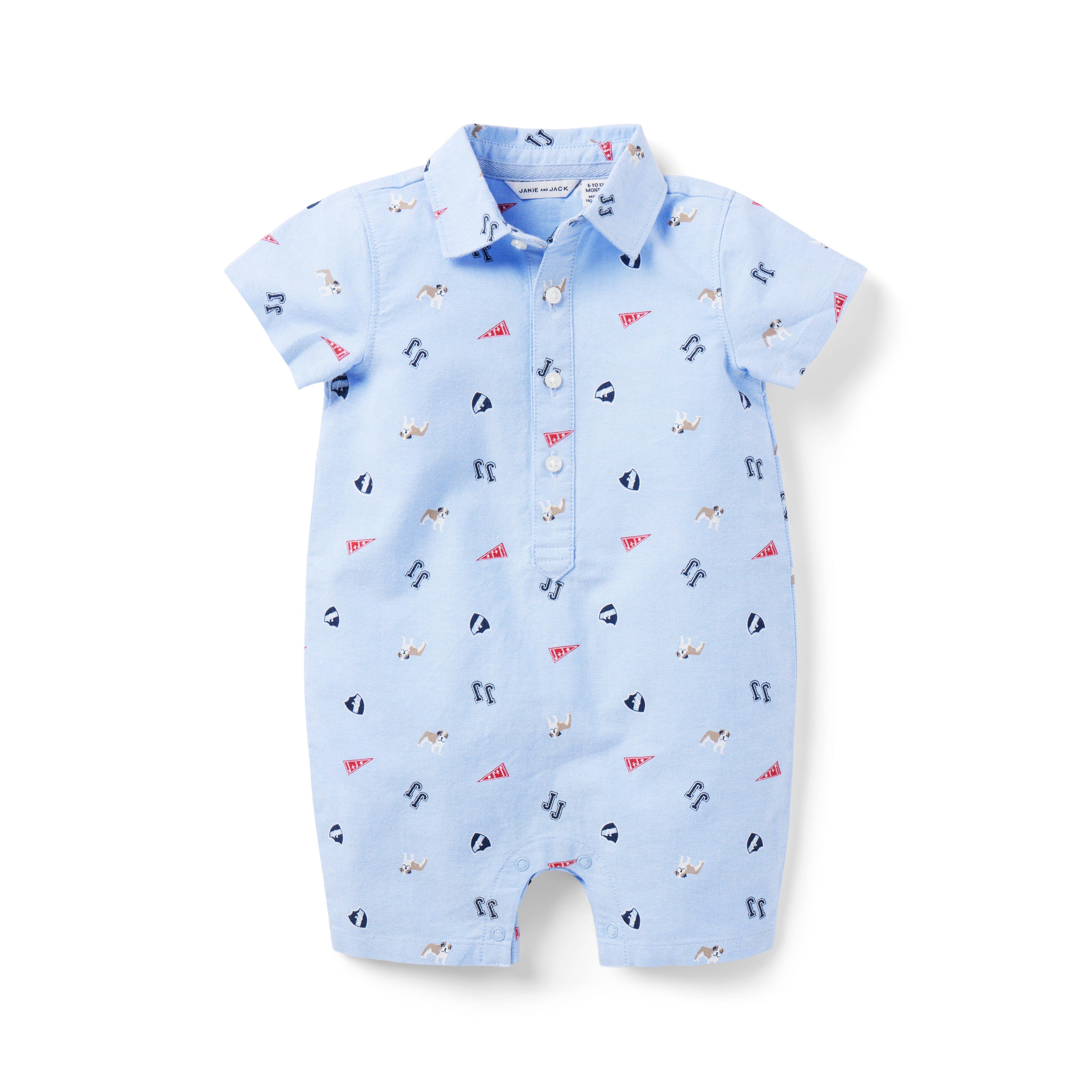 Baby Bulldog Oxford Romper