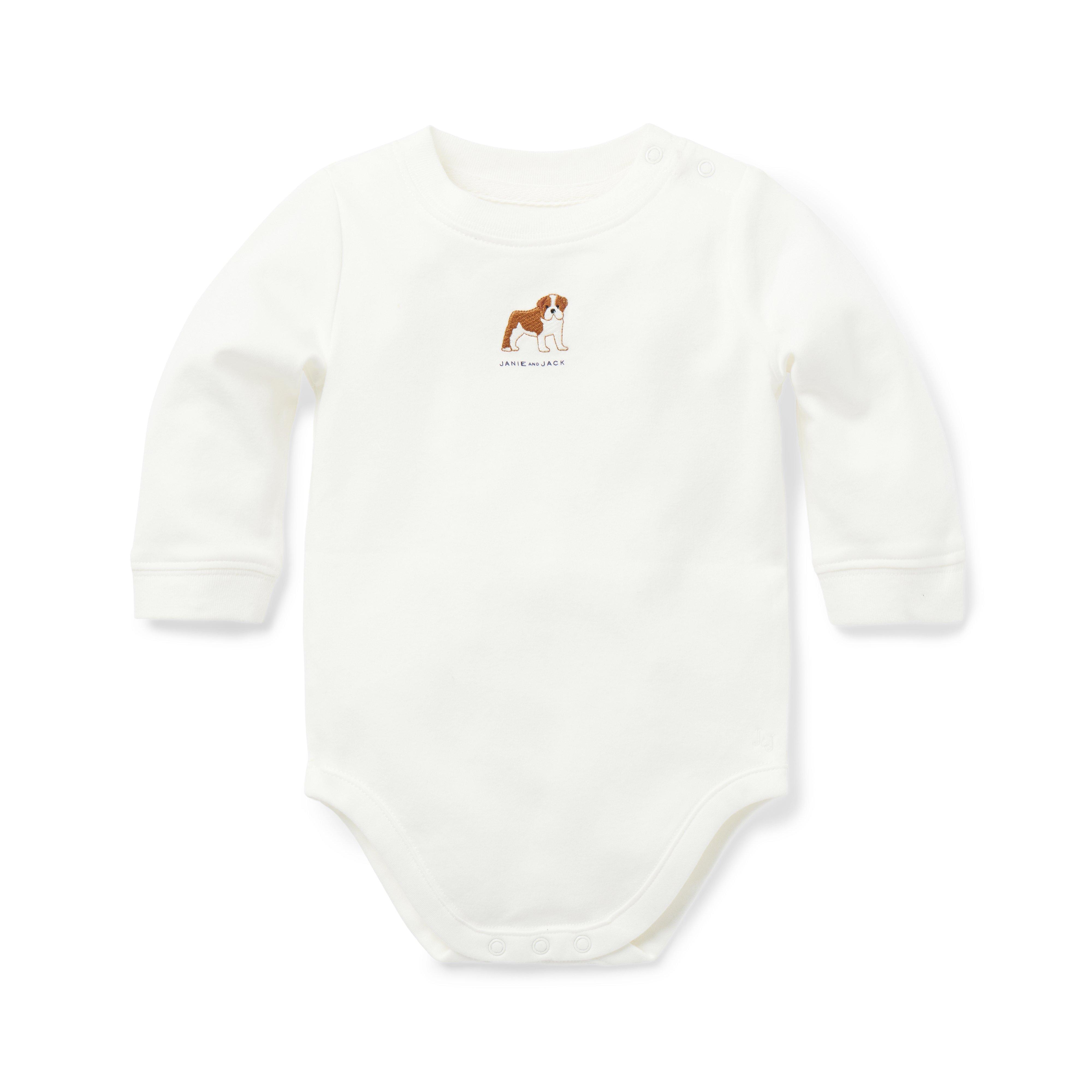 Baby Embroidered Bulldog Bodysuit image number 0