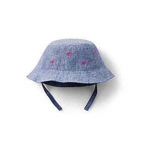 Baby Embroidered Flamingo Bucket Hat