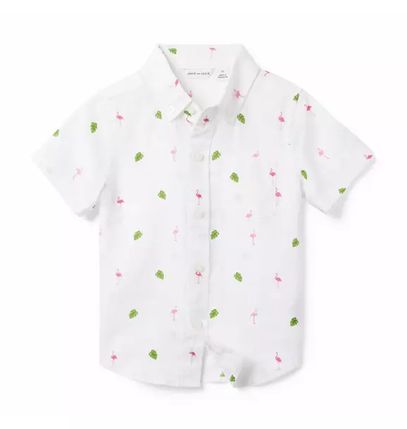The Flamingo Palm Linen Shirt image number 0