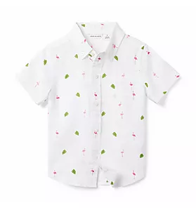 The Flamingo Palm Linen Shirt