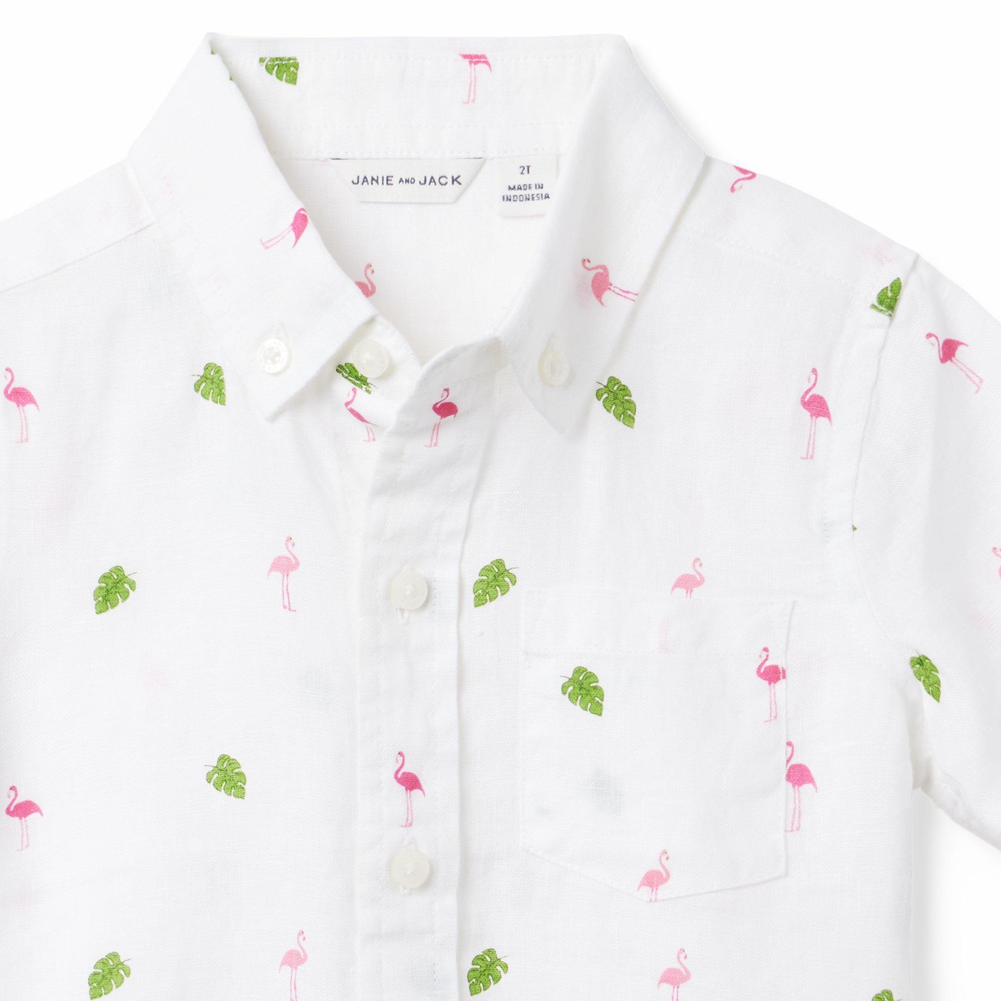 The Flamingo Palm Linen Shirt image number 2