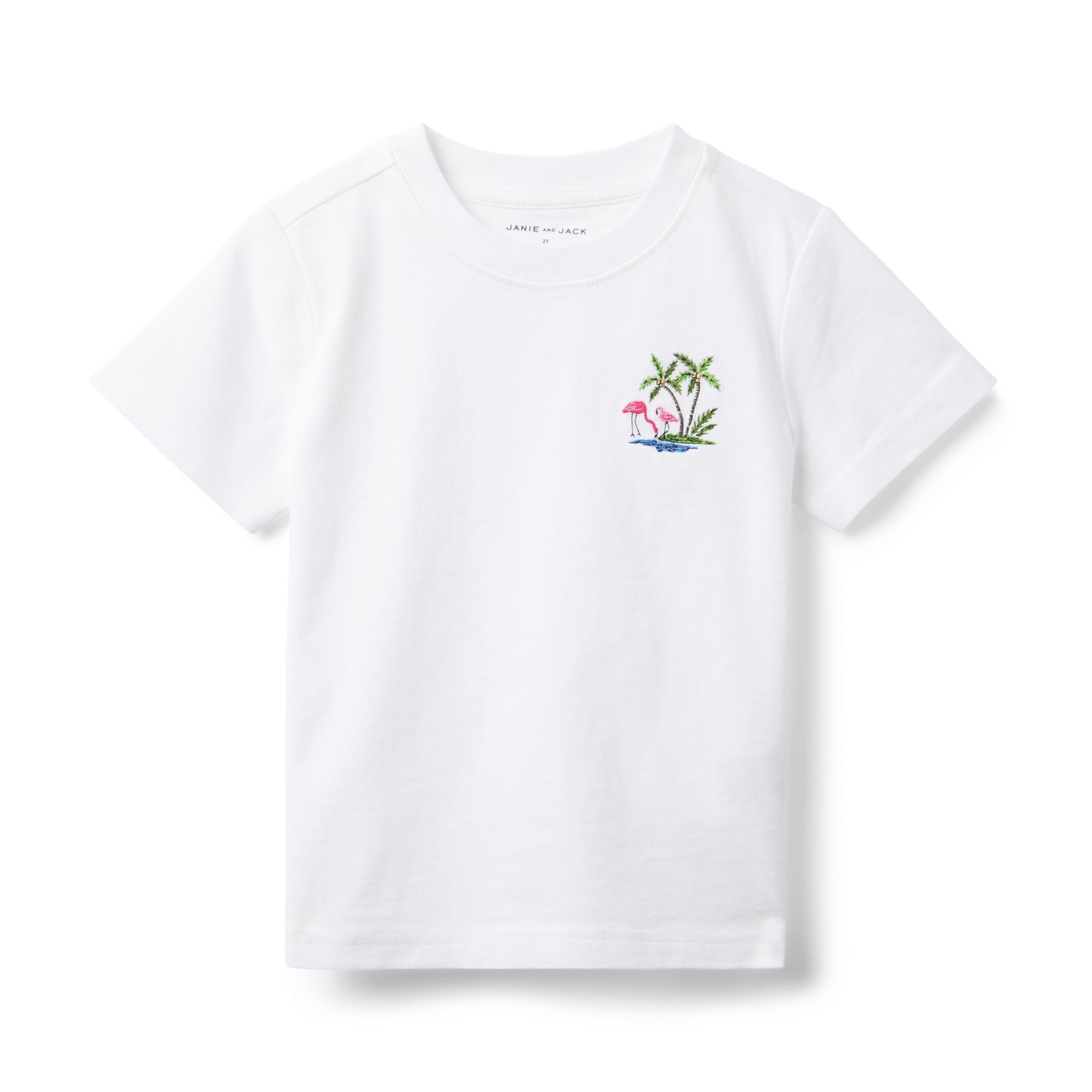 Embroidered Flamingo Icon Tee image number 0