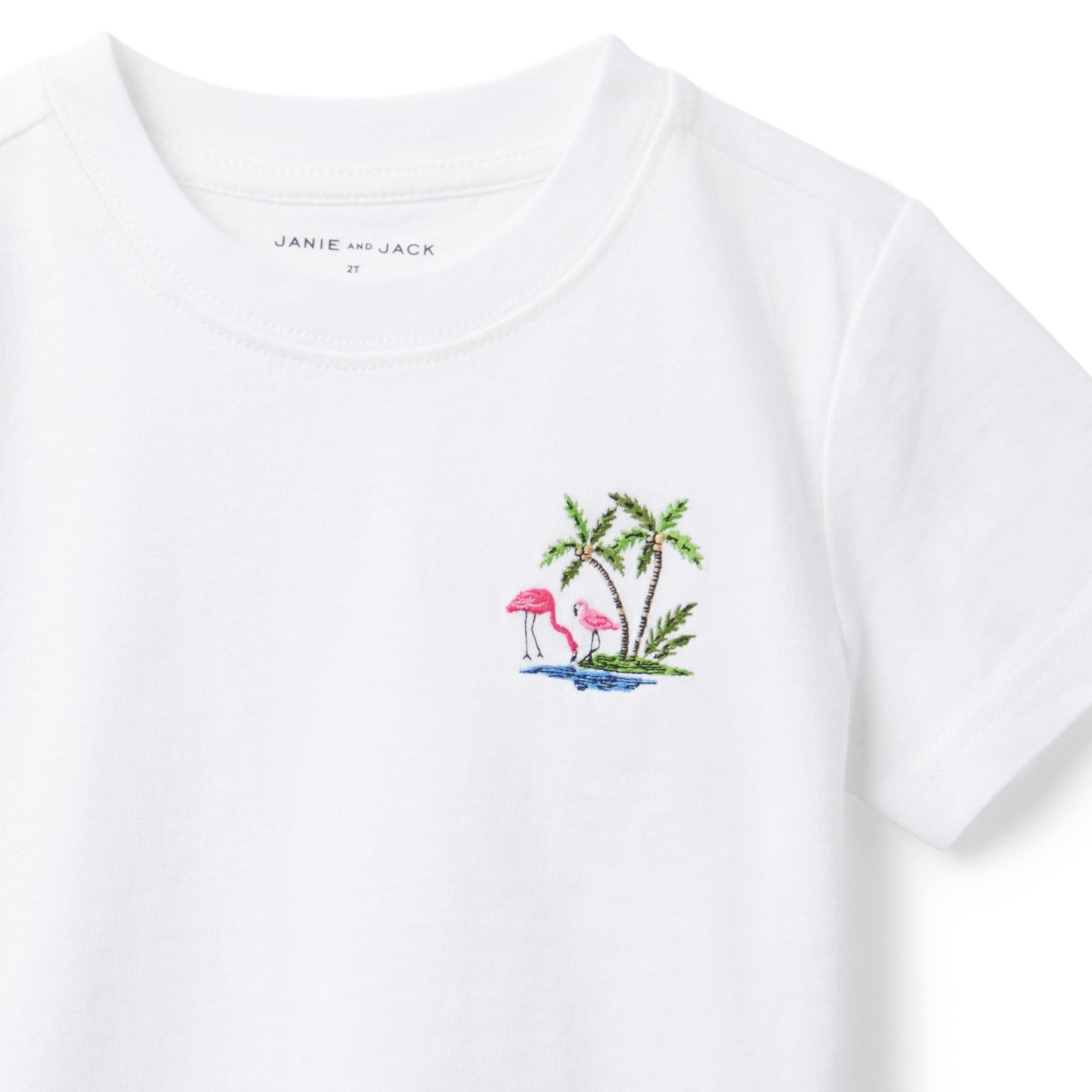 Embroidered Flamingo Icon Tee image number 1