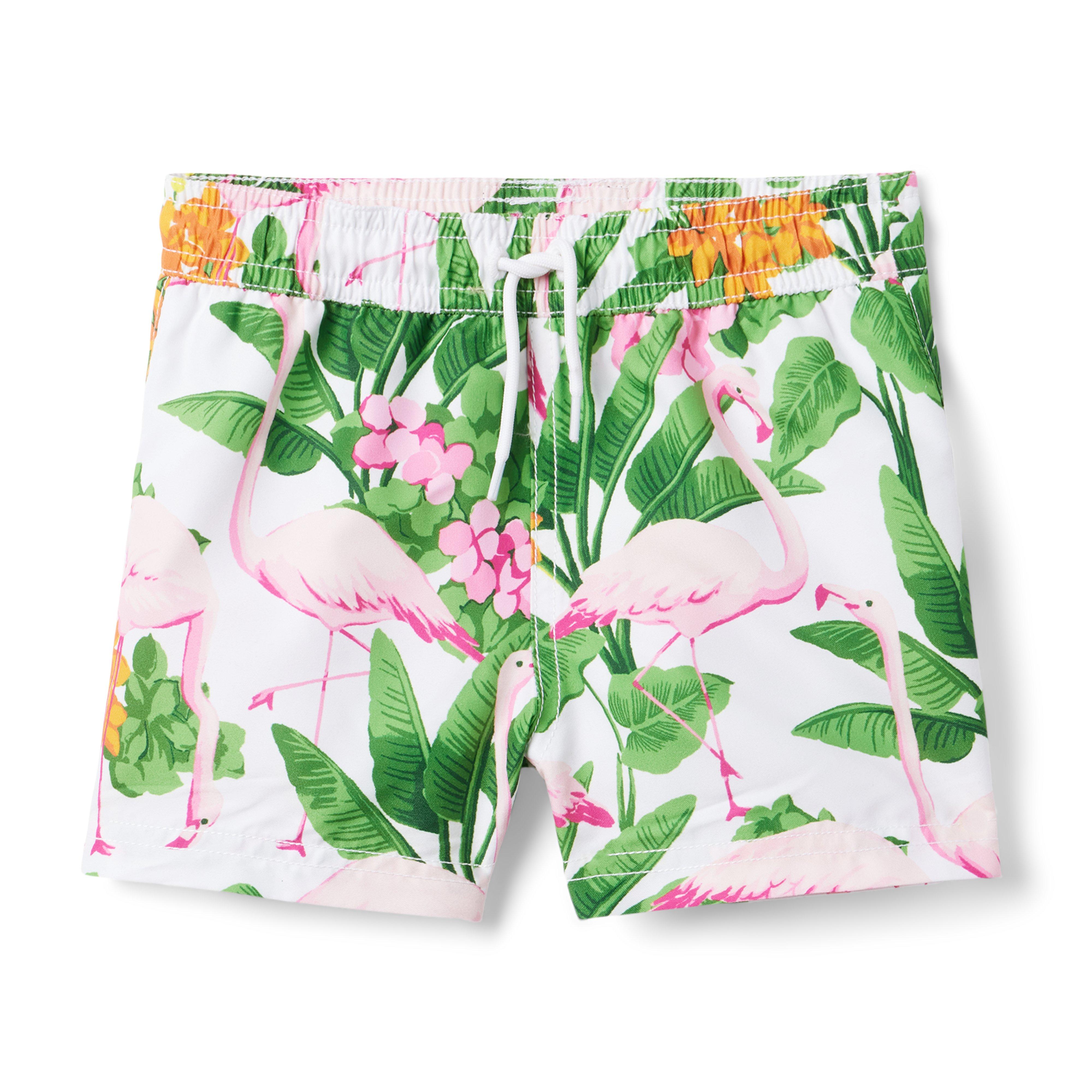 Recycled Tropical Flamingo Swim Trunk