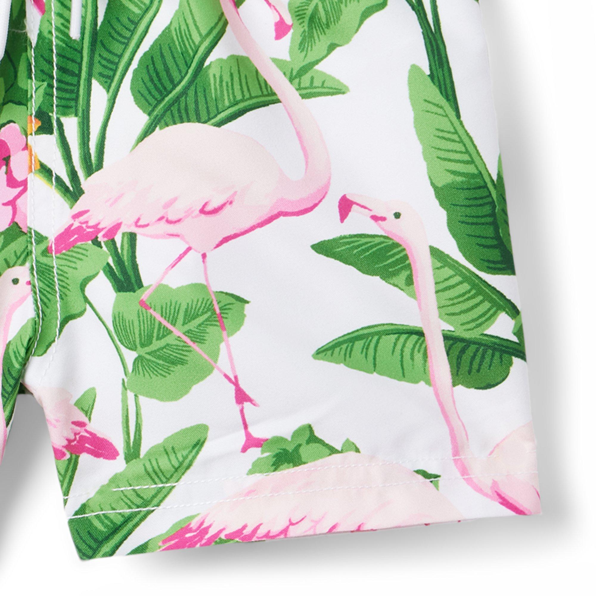 Recycled Tropical Flamingo Swim Trunk image number 2