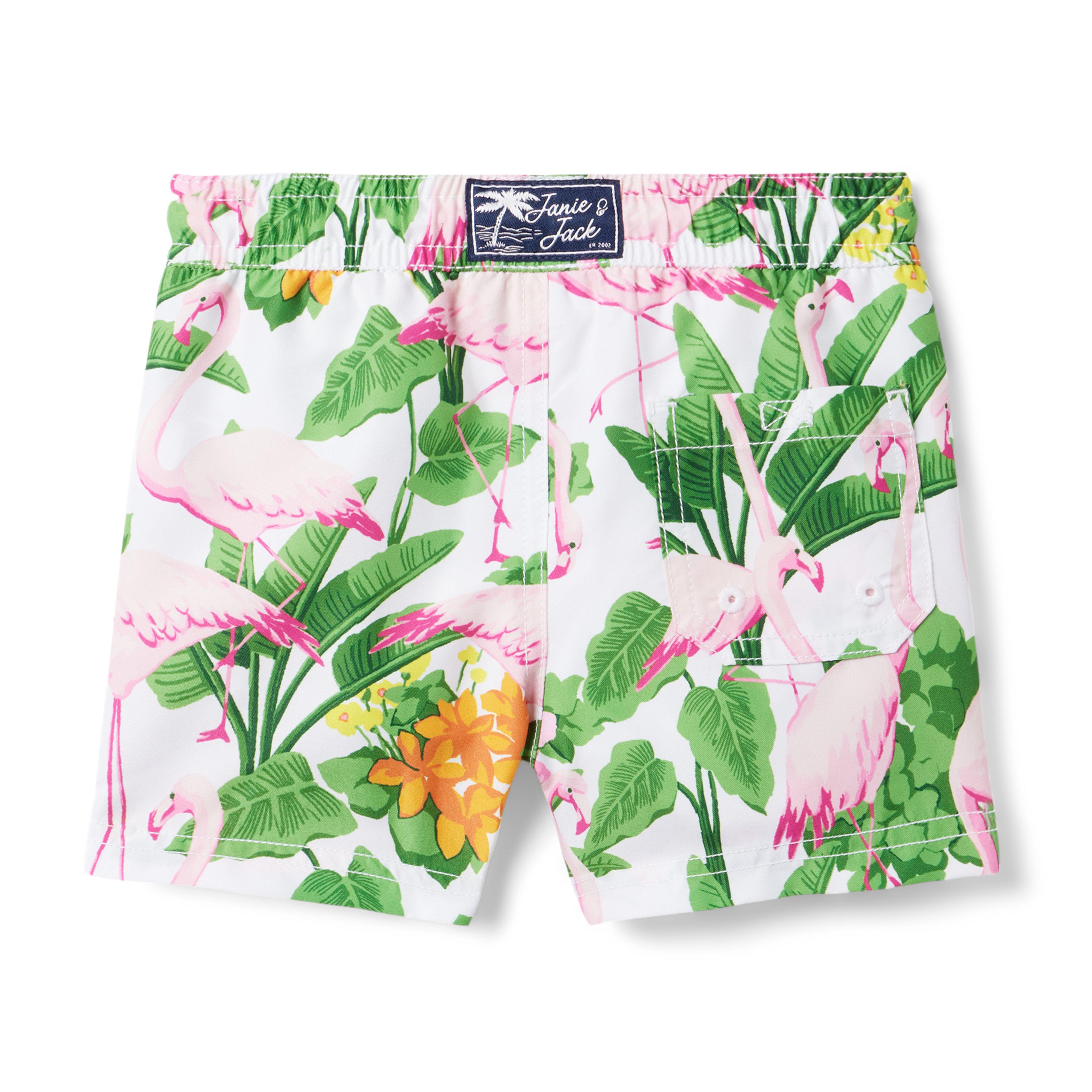 Recycled Tropical Flamingo Swim Trunk image number 1