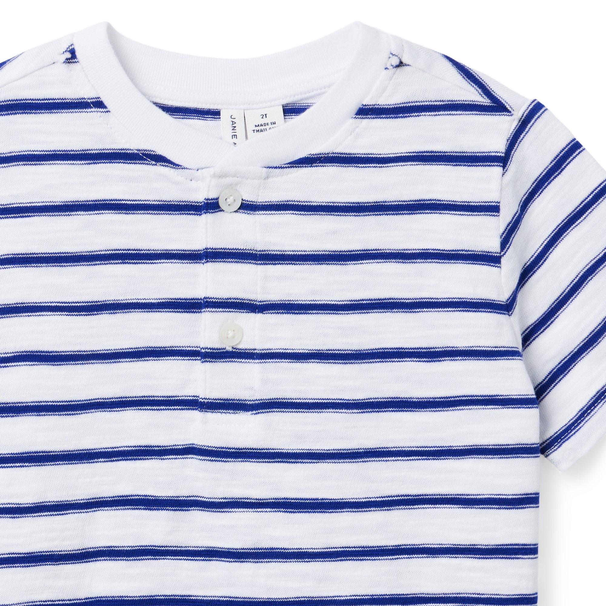 The Striped Slub Henley image number 1
