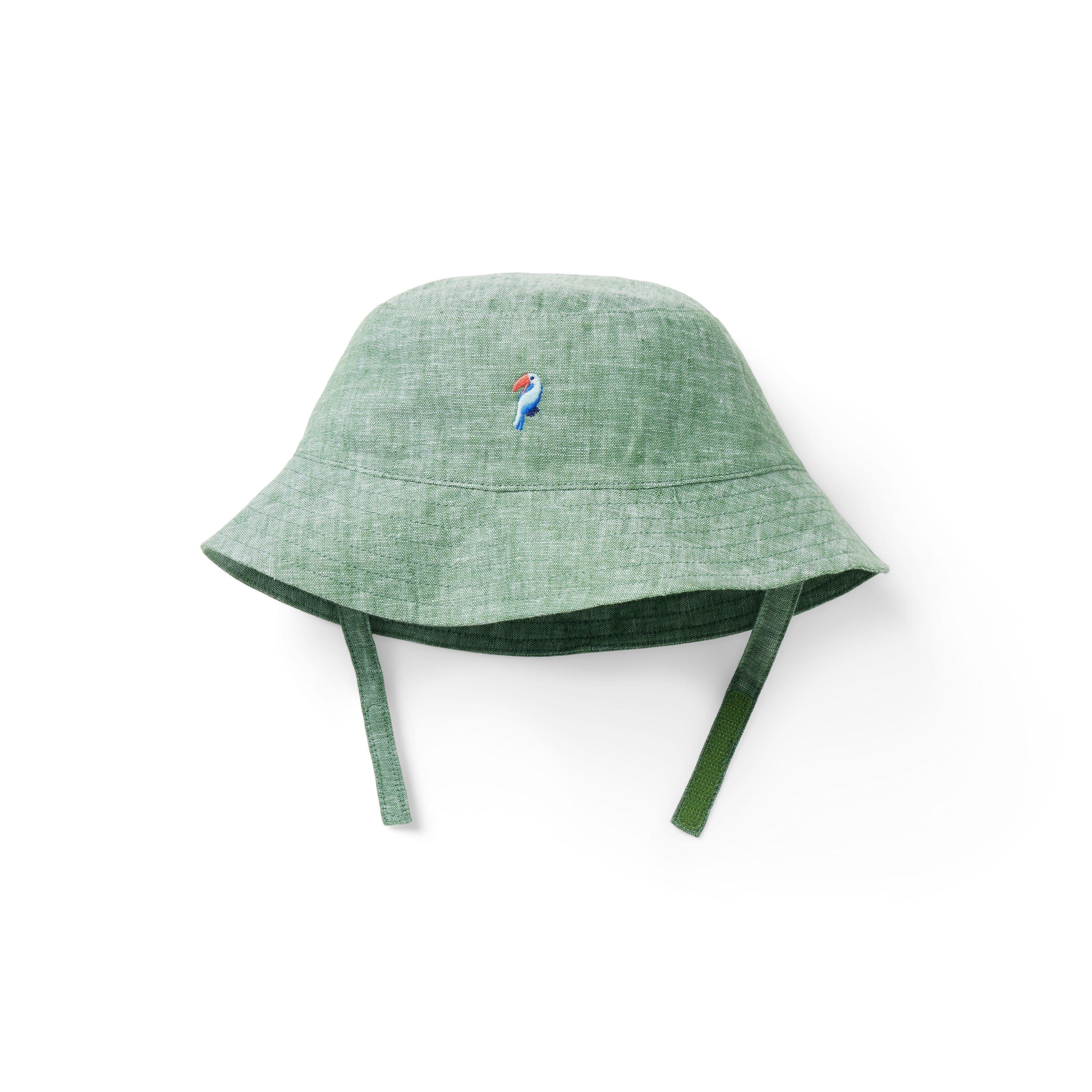 Baby Embroidered Toucan Linen-Cotton Bucket Hat image number 0