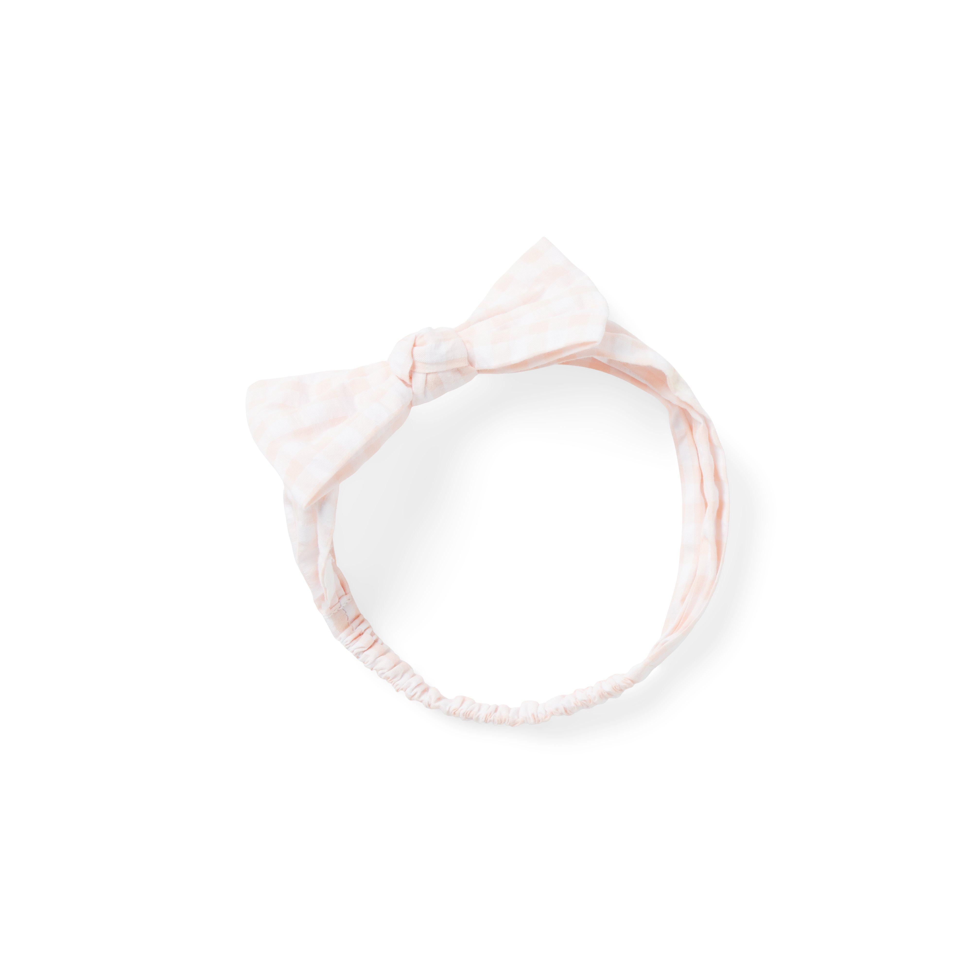 Baby Gingham Seersucker Soft Bow Headband