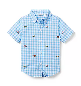 Gingham Embroidered Shirt