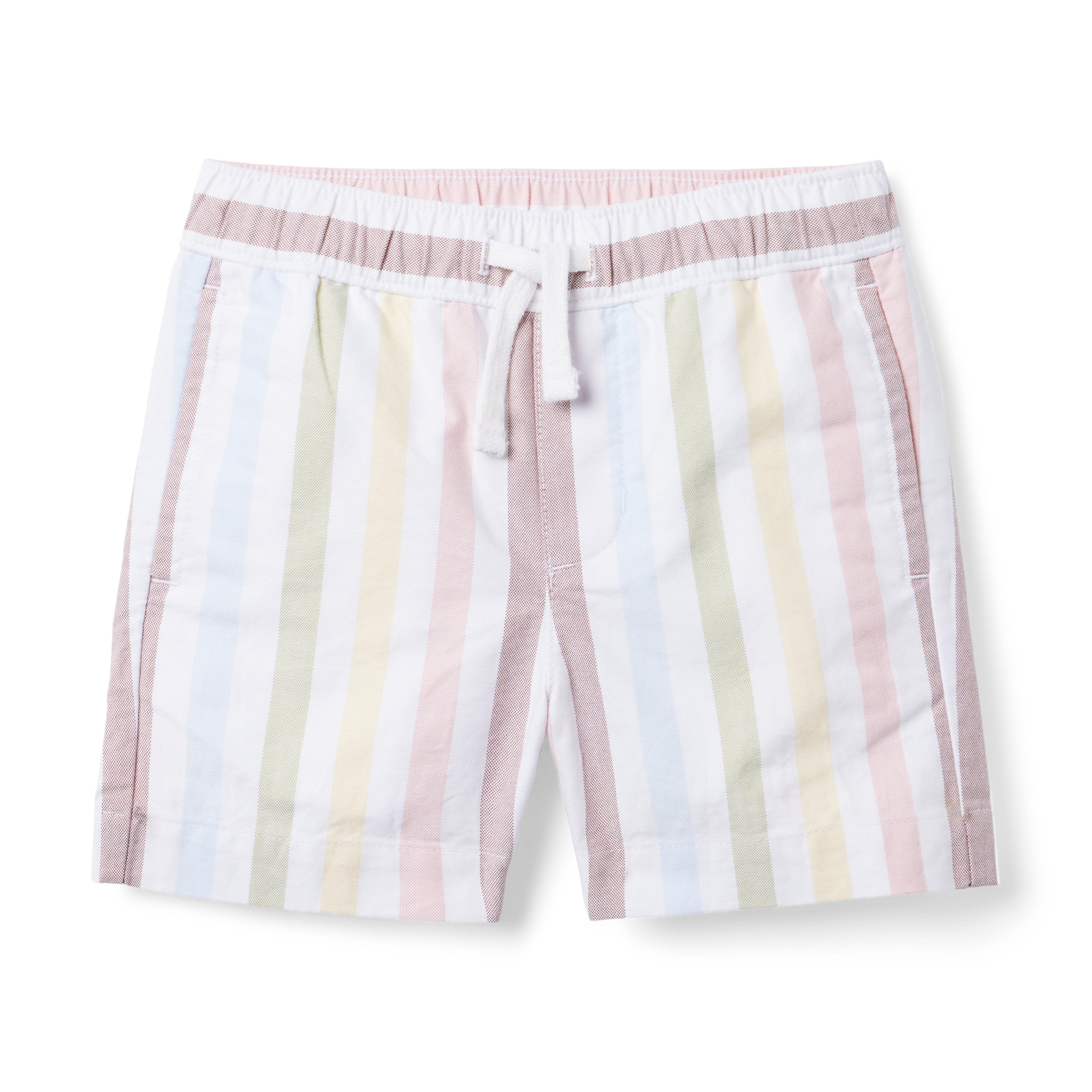 Boy White Stripe Striped Oxford Pull-On Short by Janie and Jack