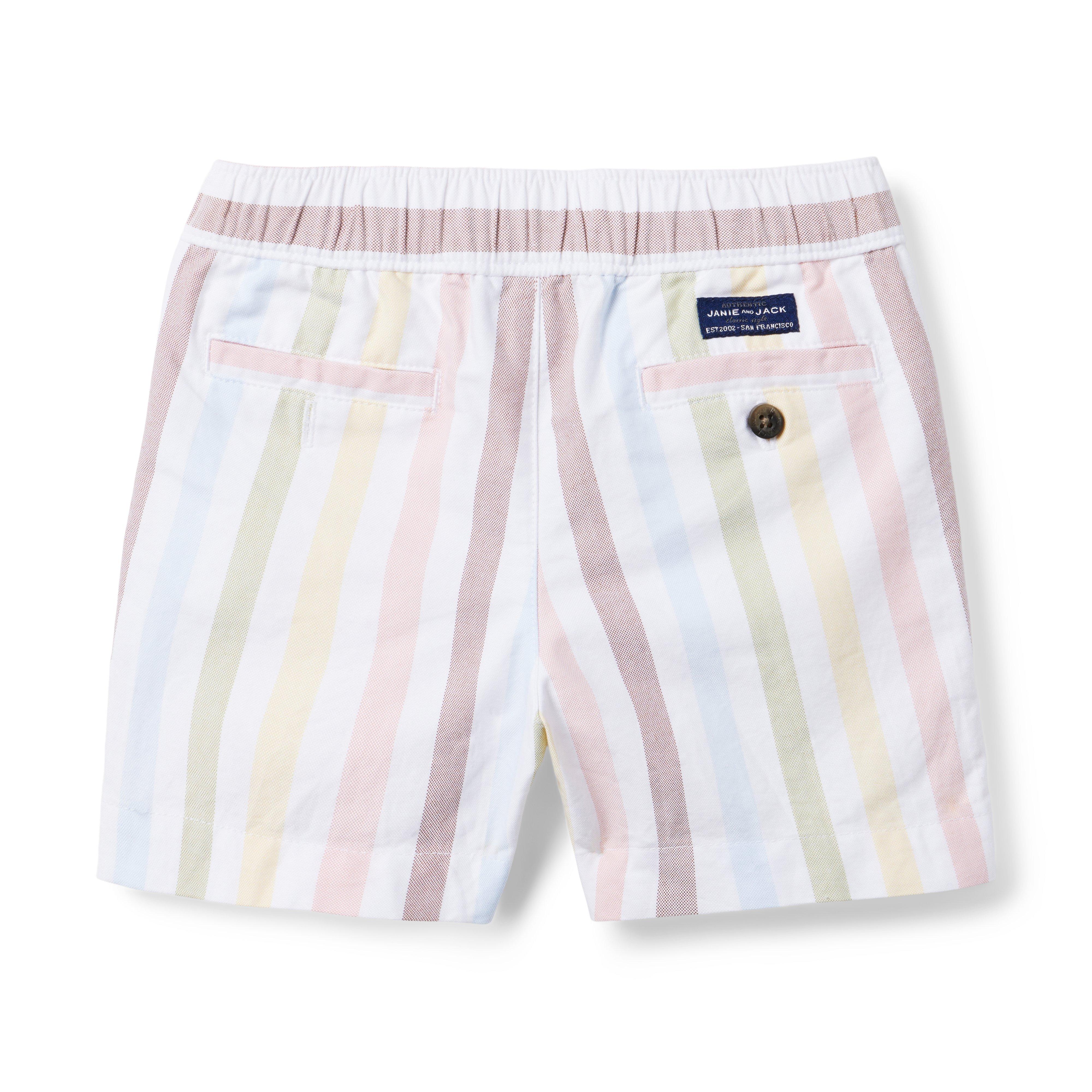 Boy White Stripe Striped Oxford Pull-On Short by Janie and Jack