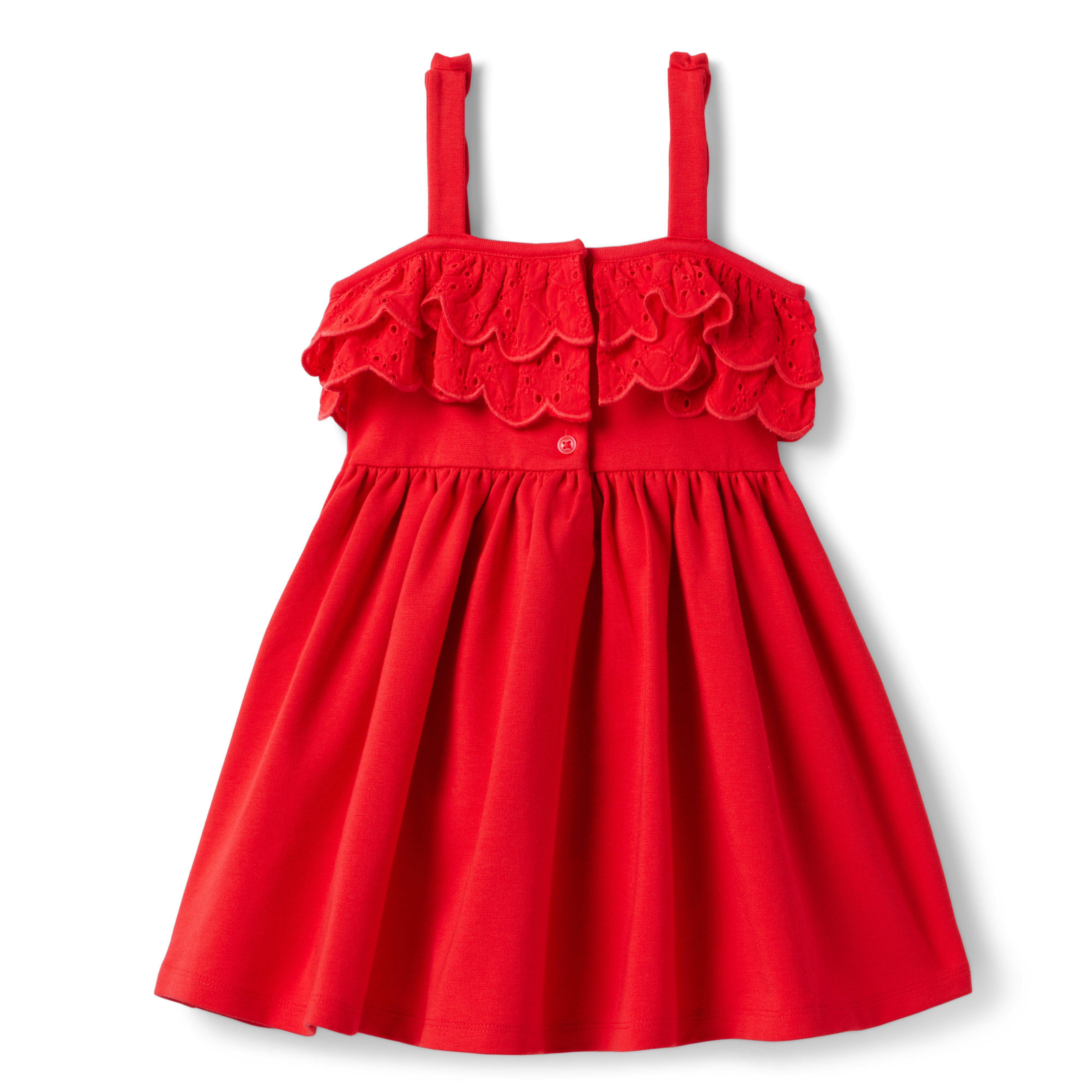 Eyelet Ruffle Ponte Dress image number 2