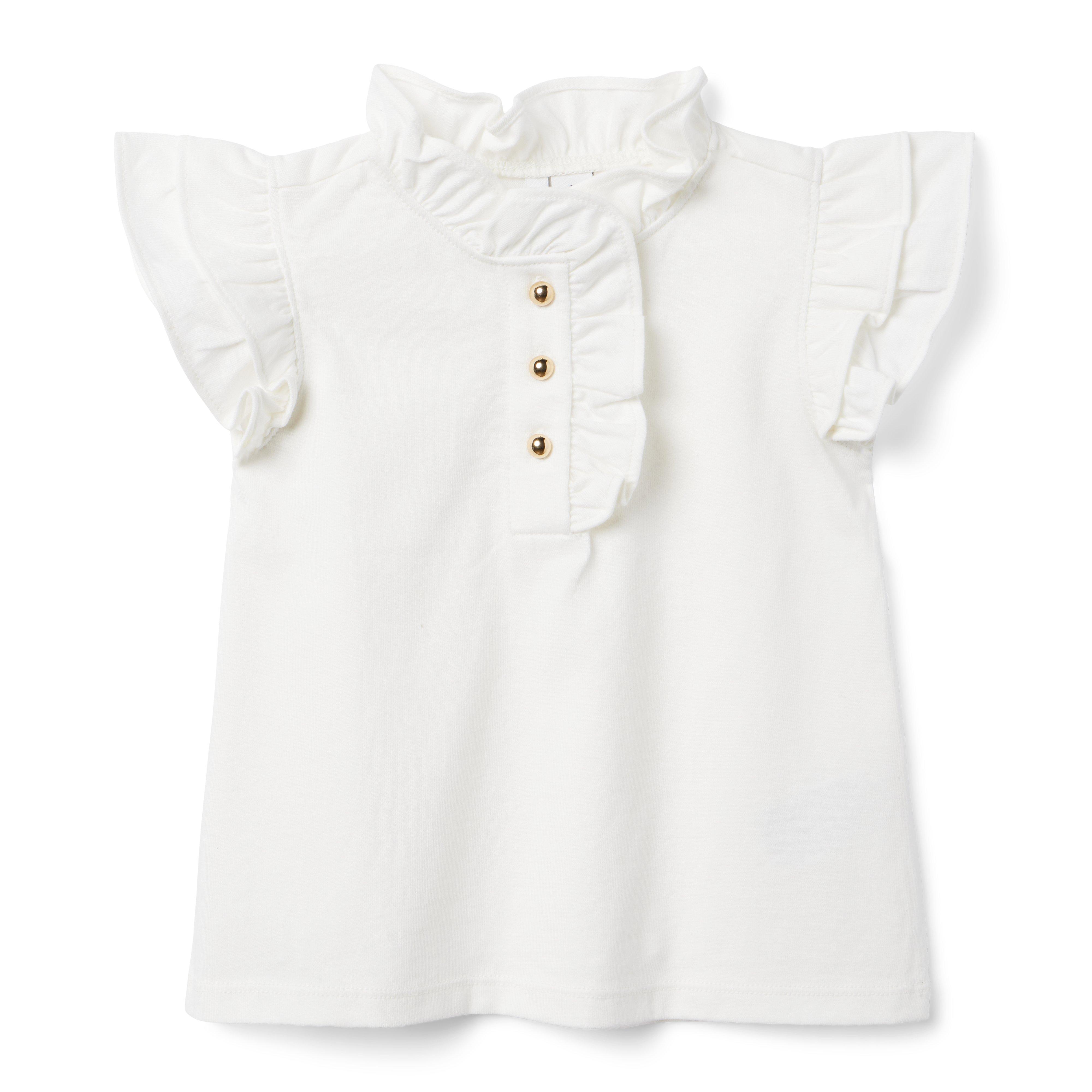 The Ruffle Button Top