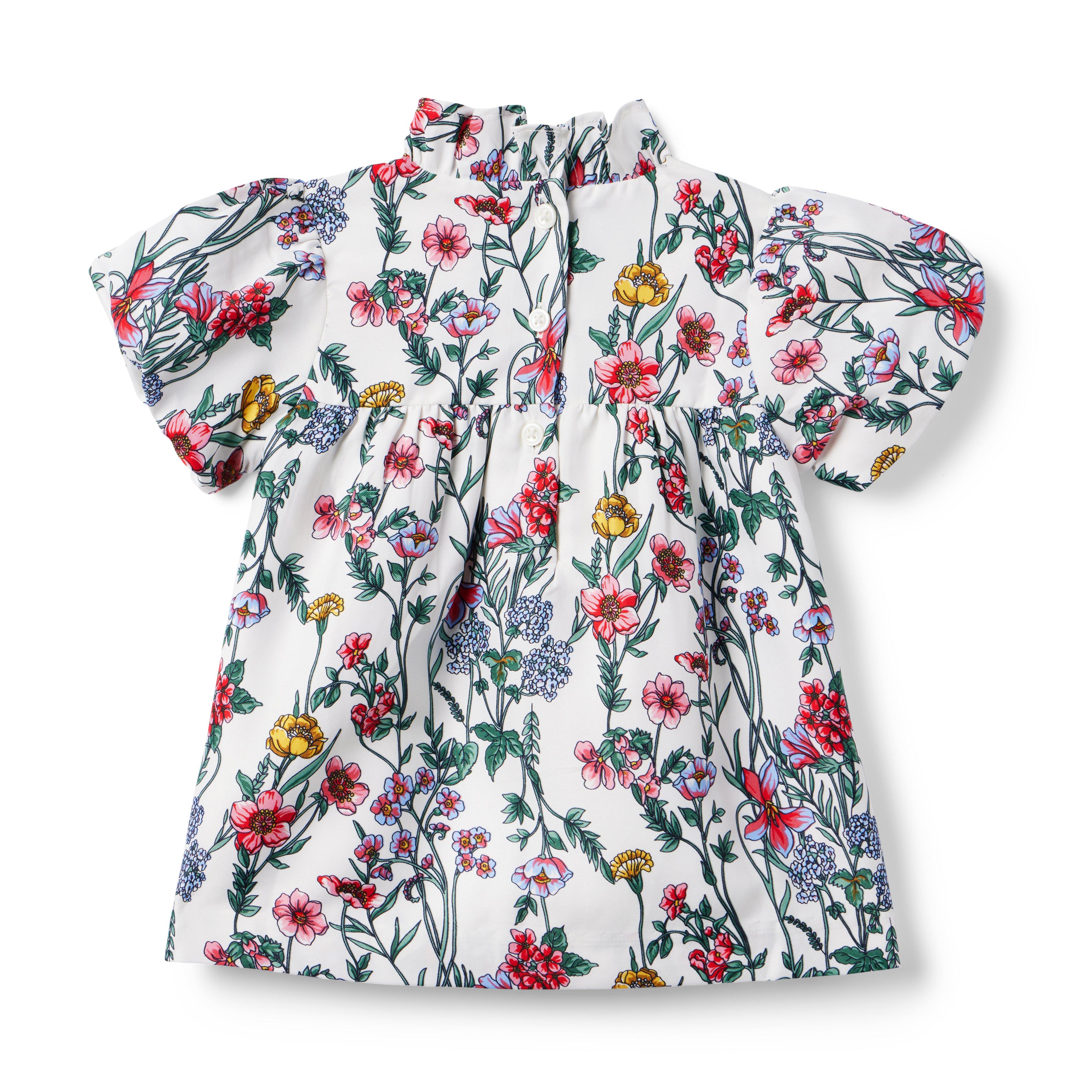 Girls Yellow Floral Print Puff Sleeve Top With Pants Sets