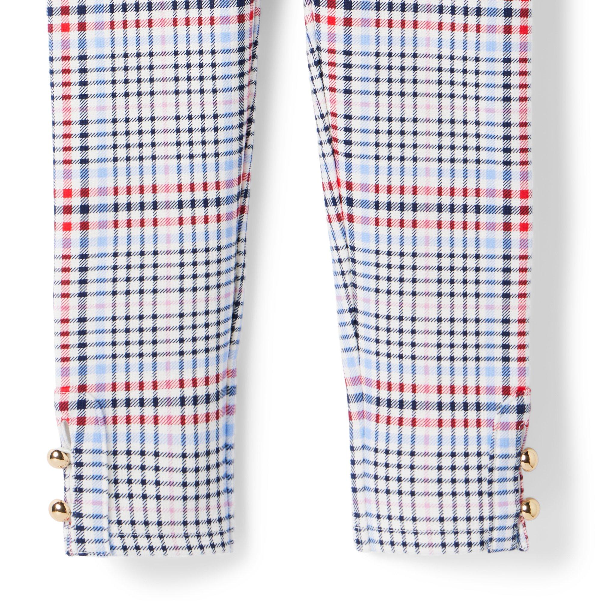 Plaid Button Cuff Ponte Pant image number 1