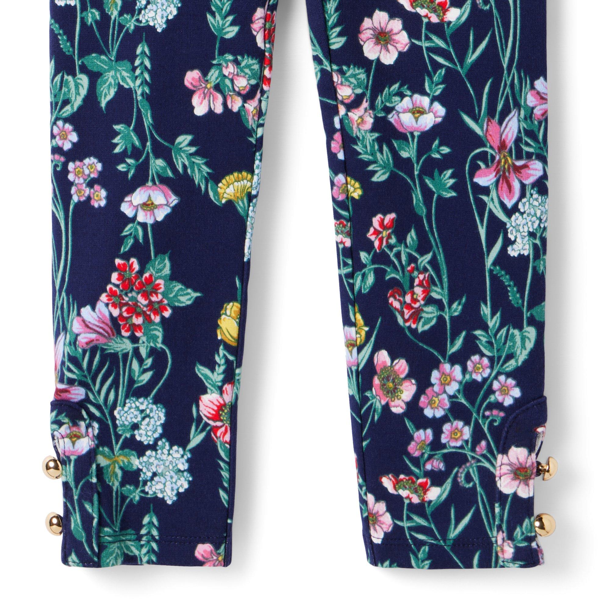 Floral Button Cuff Ponte Pant image number 1