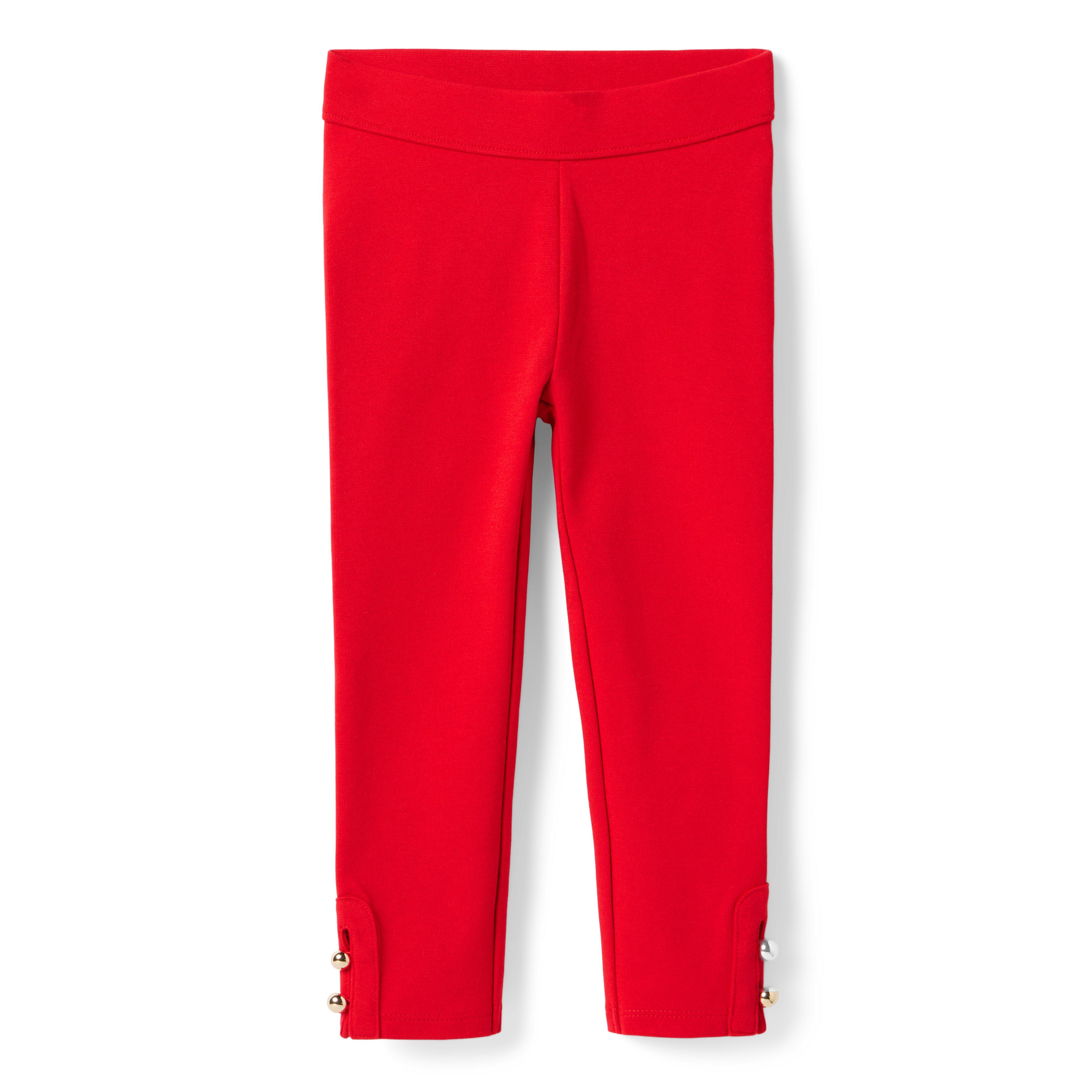 Janie and Jack Red Girls Ponte Pants 12-18M