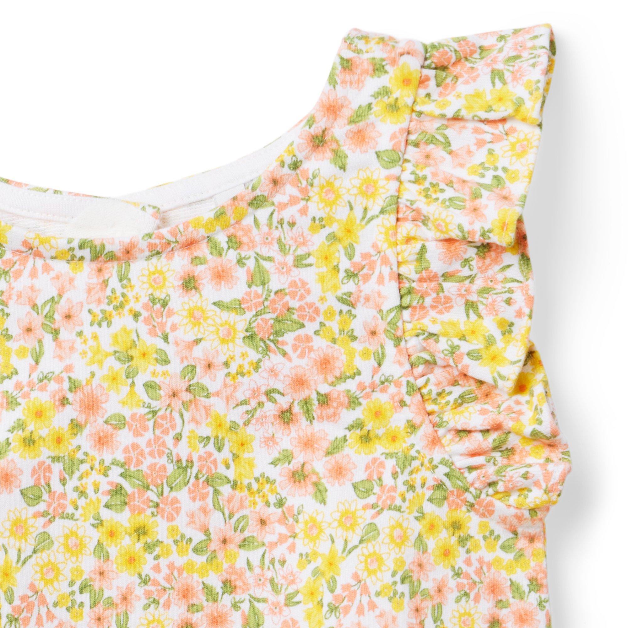 Floral Ruffle Sleeve French Terry Top image number 3