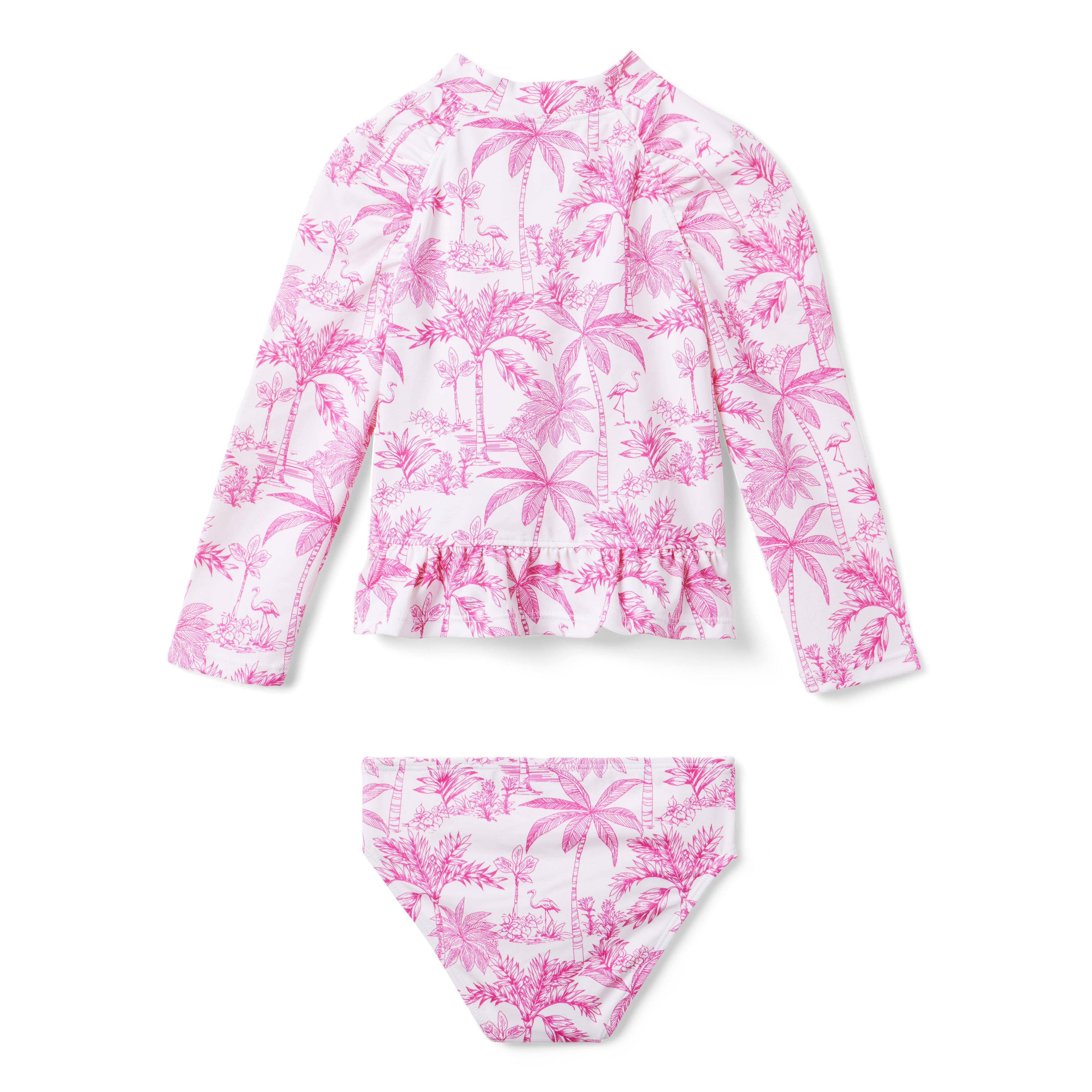 Recycled Flamingo Toile Rash Guard Set image number 1