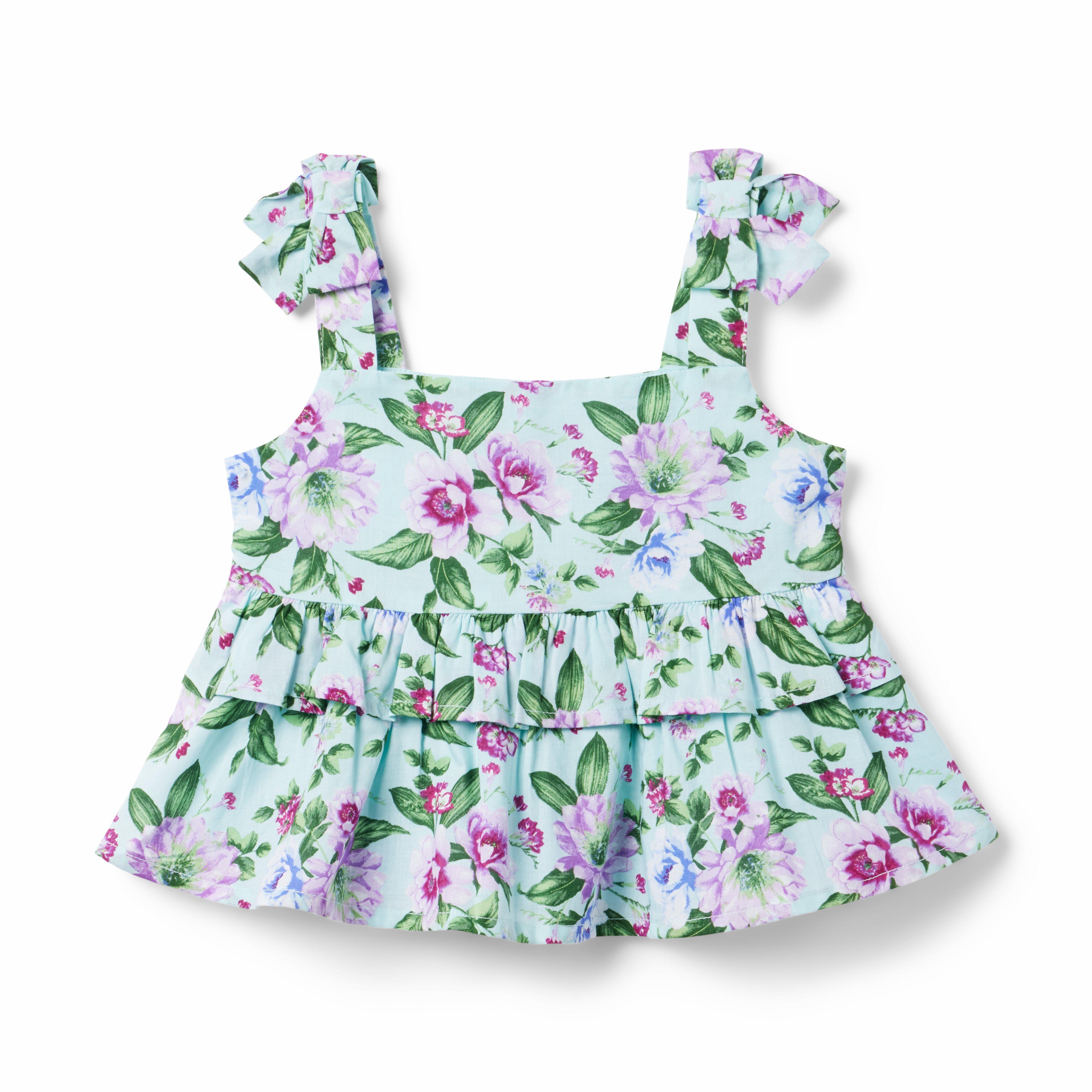 Floral Tiered Cropped Top  image number 0
