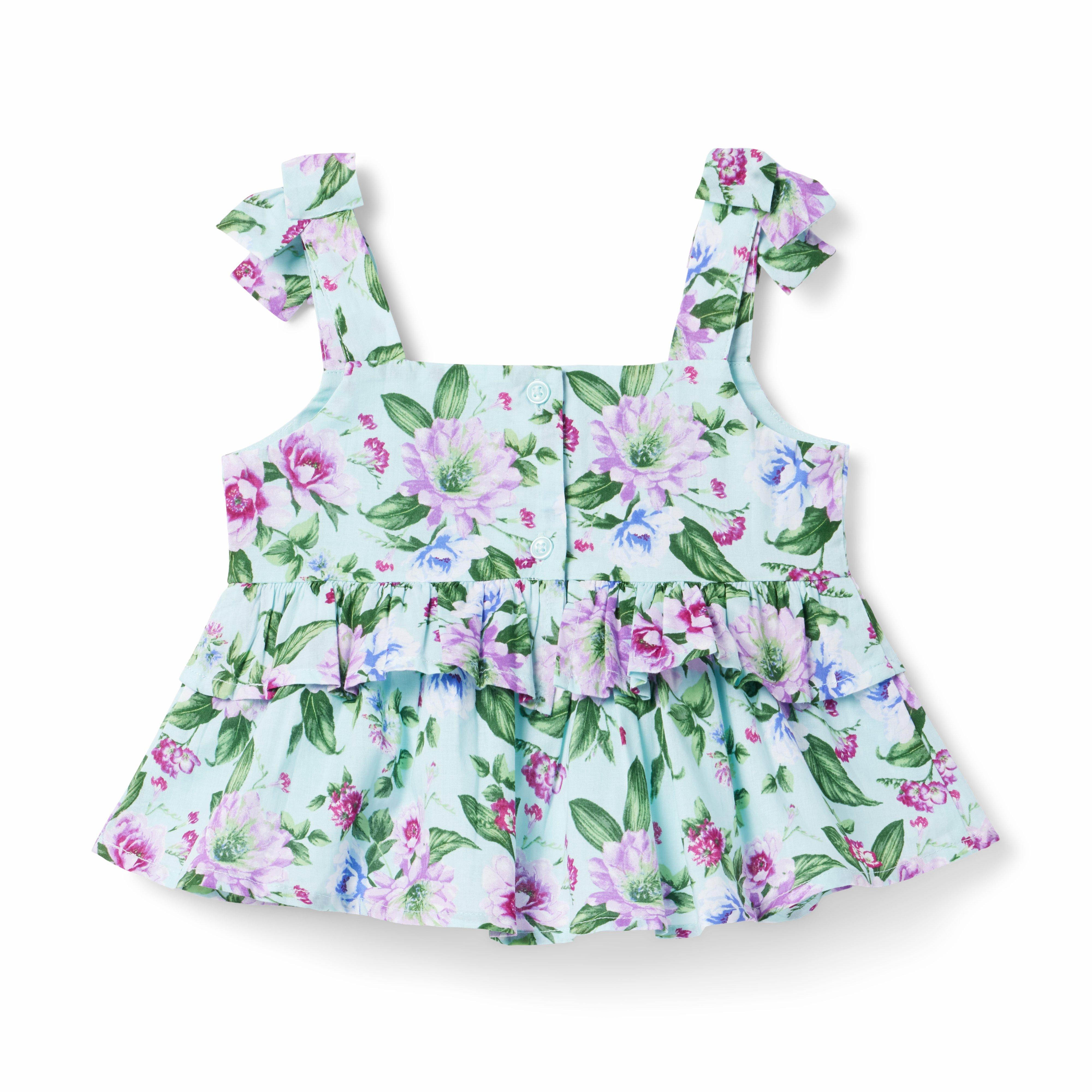 Floral Tiered Cropped Top  image number 2