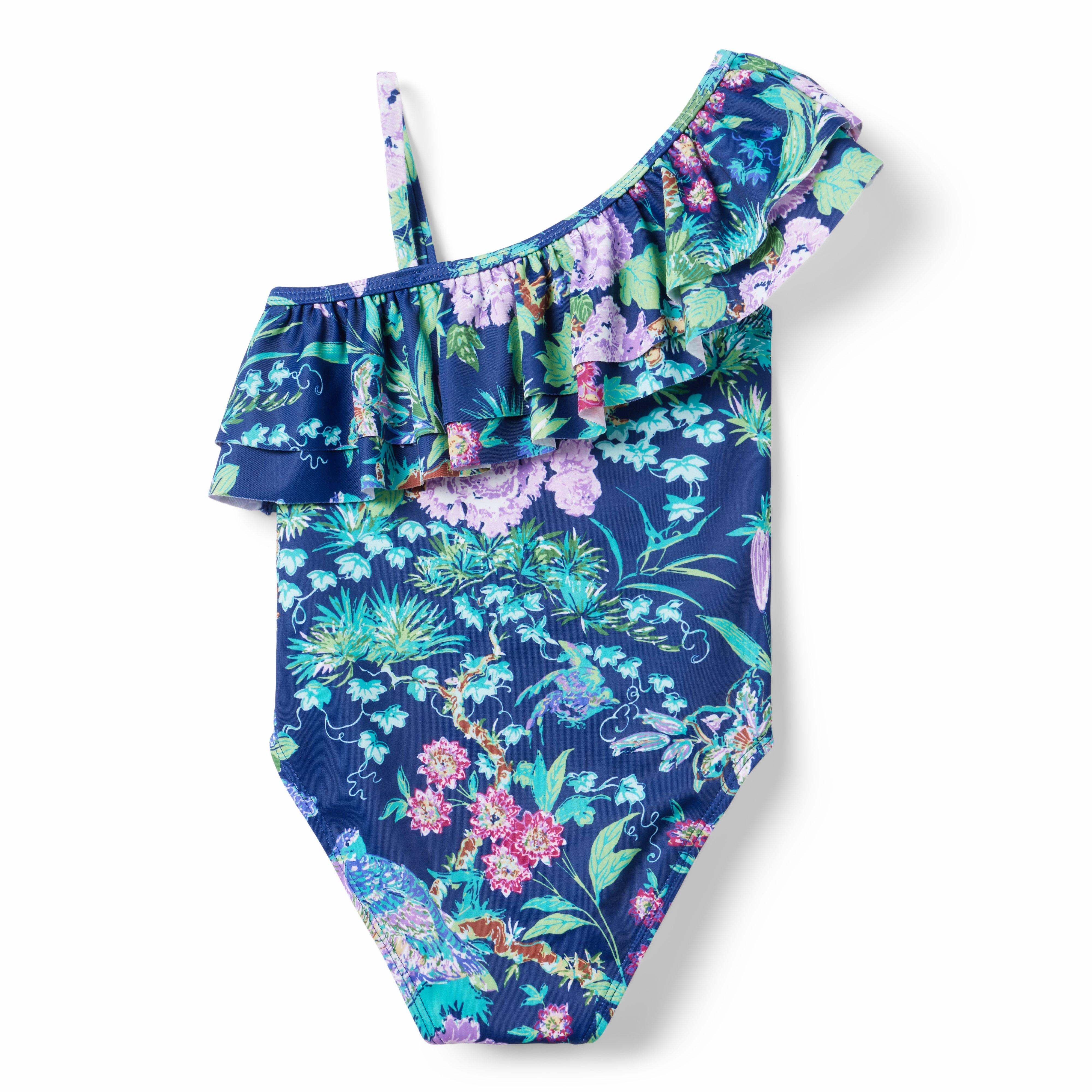 Recycled Floral Ruffle Swimsuit image number 2