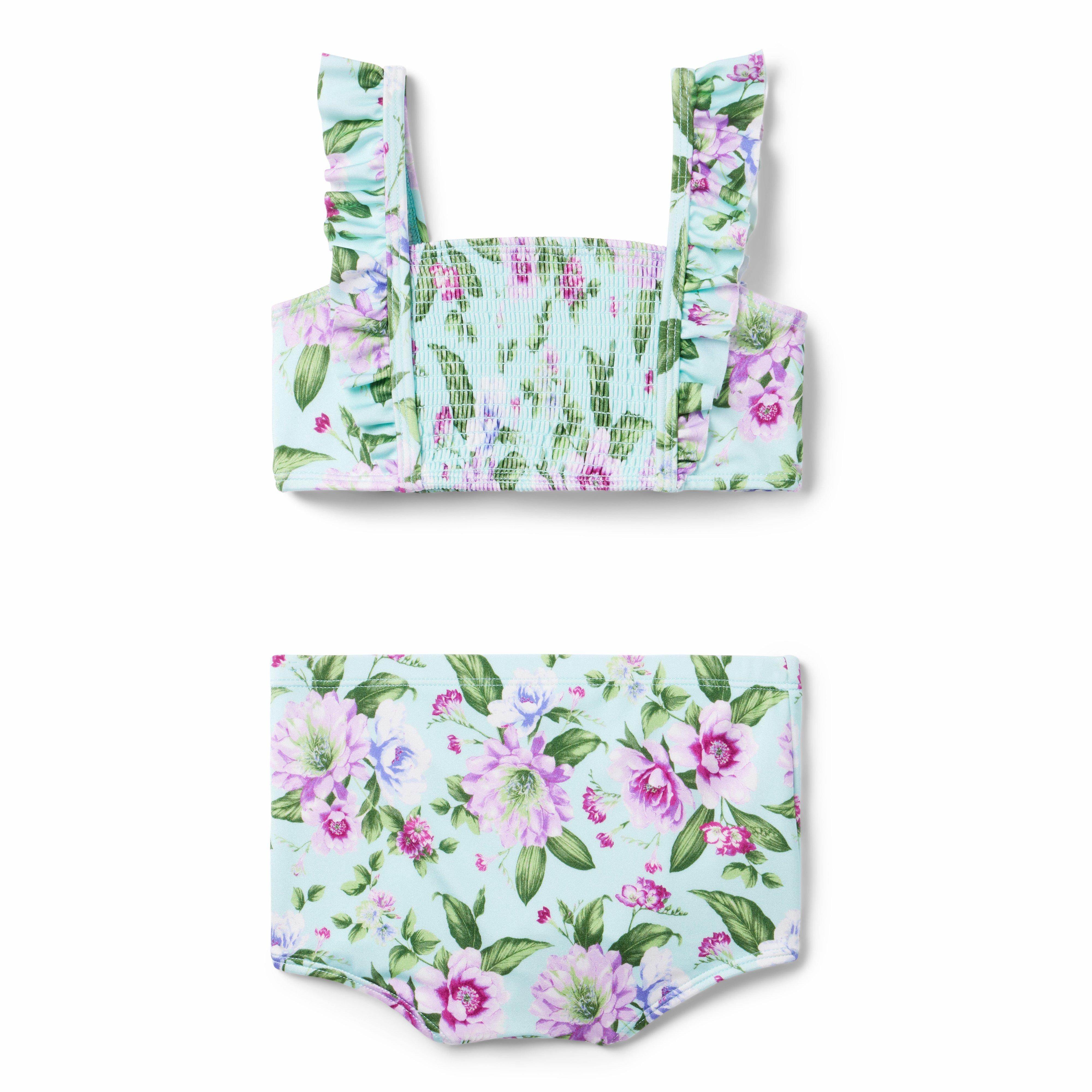 Recycled Floral Smocked 2-Piece Swimsuit image number 2