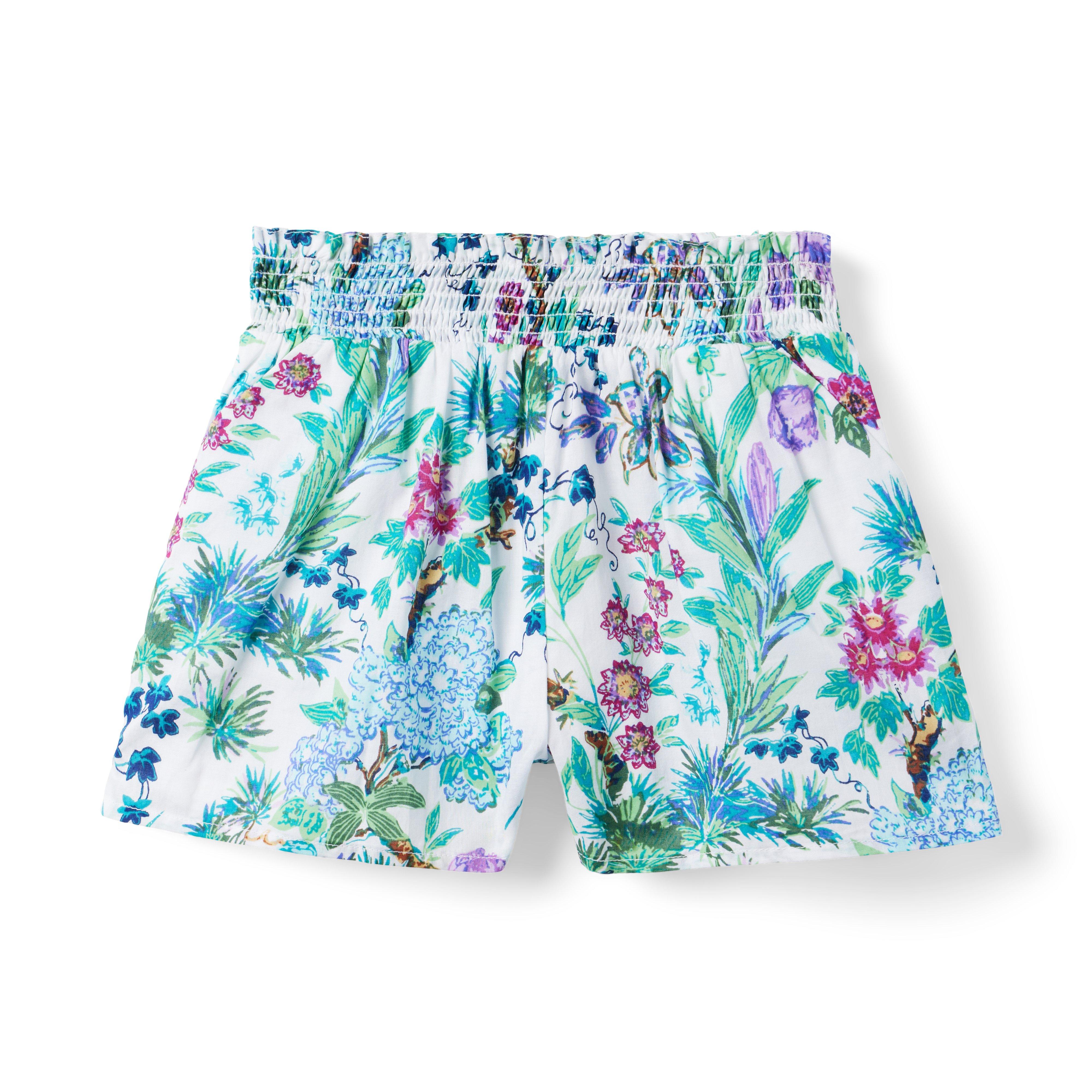 Floral Smocked Waist Short image number 0