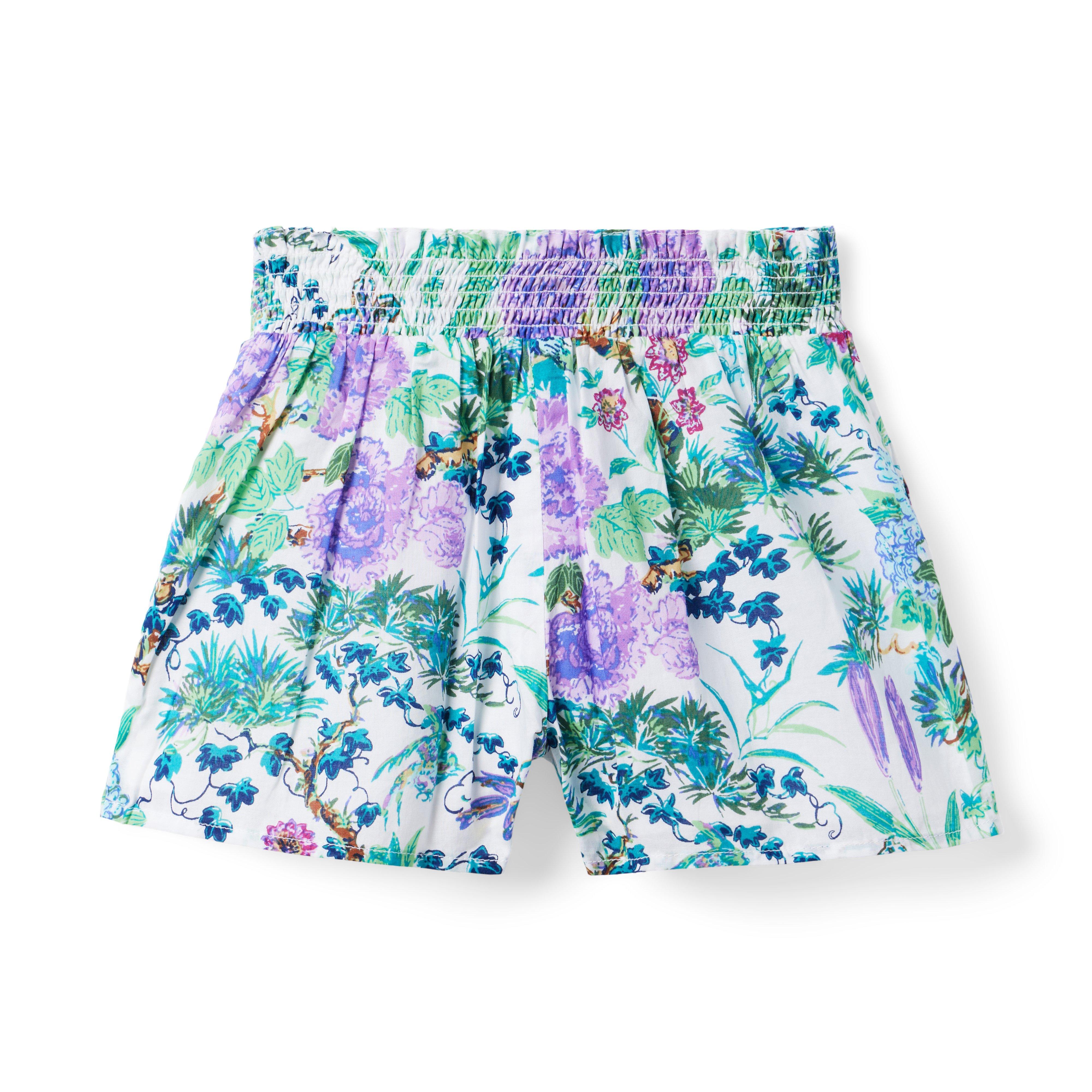 Floral Smocked Waist Short image number 2