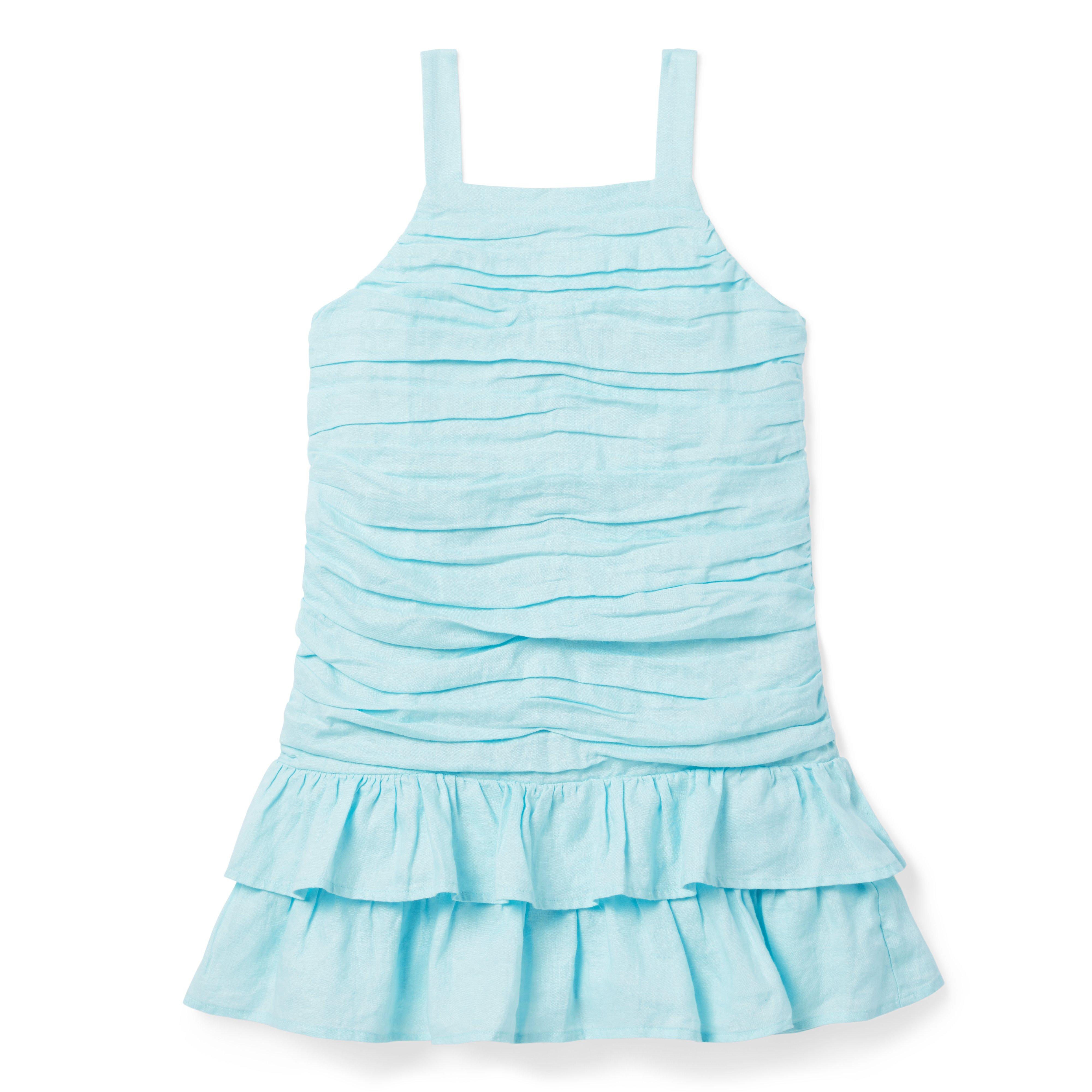 Tween Plume Linen Ruched Dress by Janie and Jack