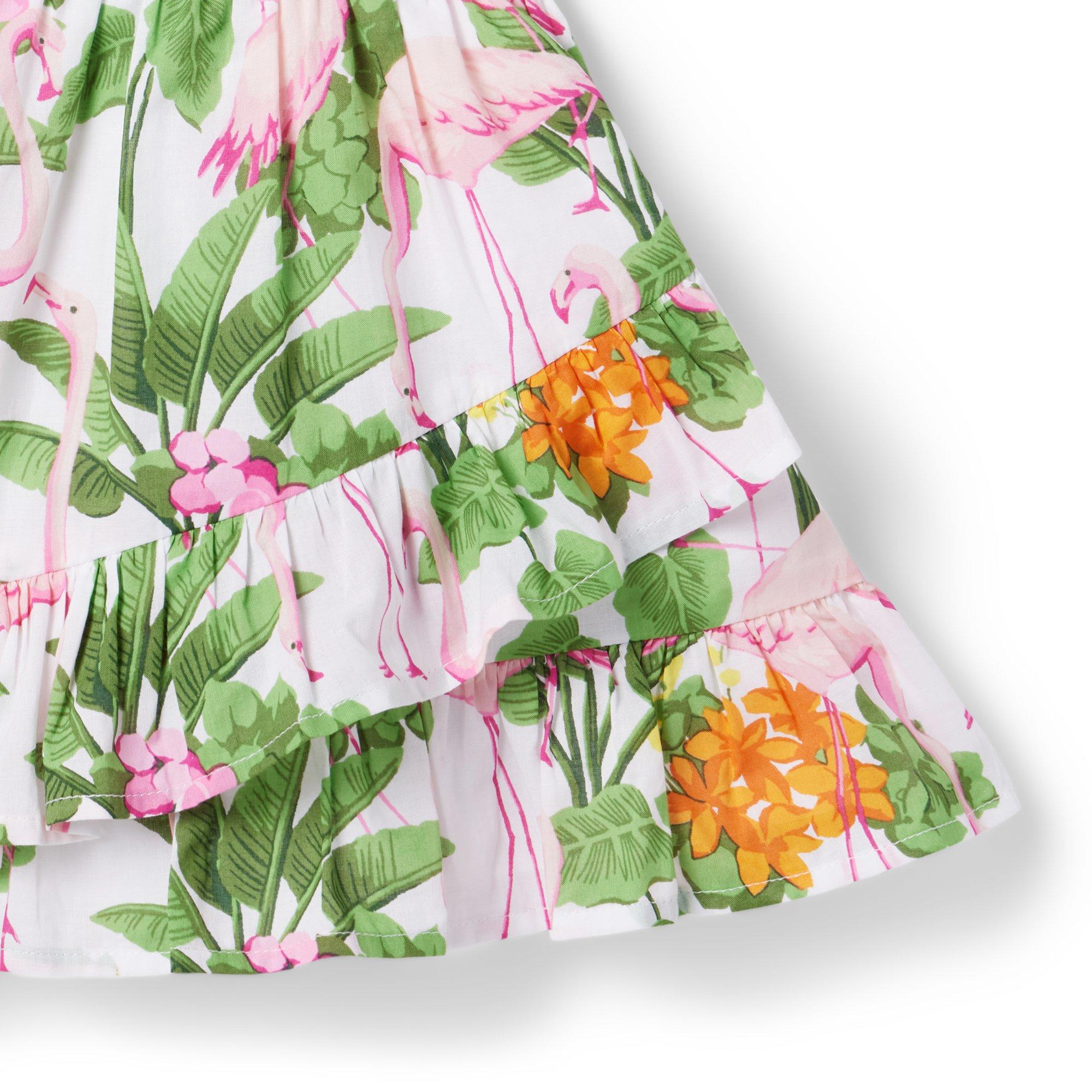 Tropical Flamingo Ruffle Sundress image number 3