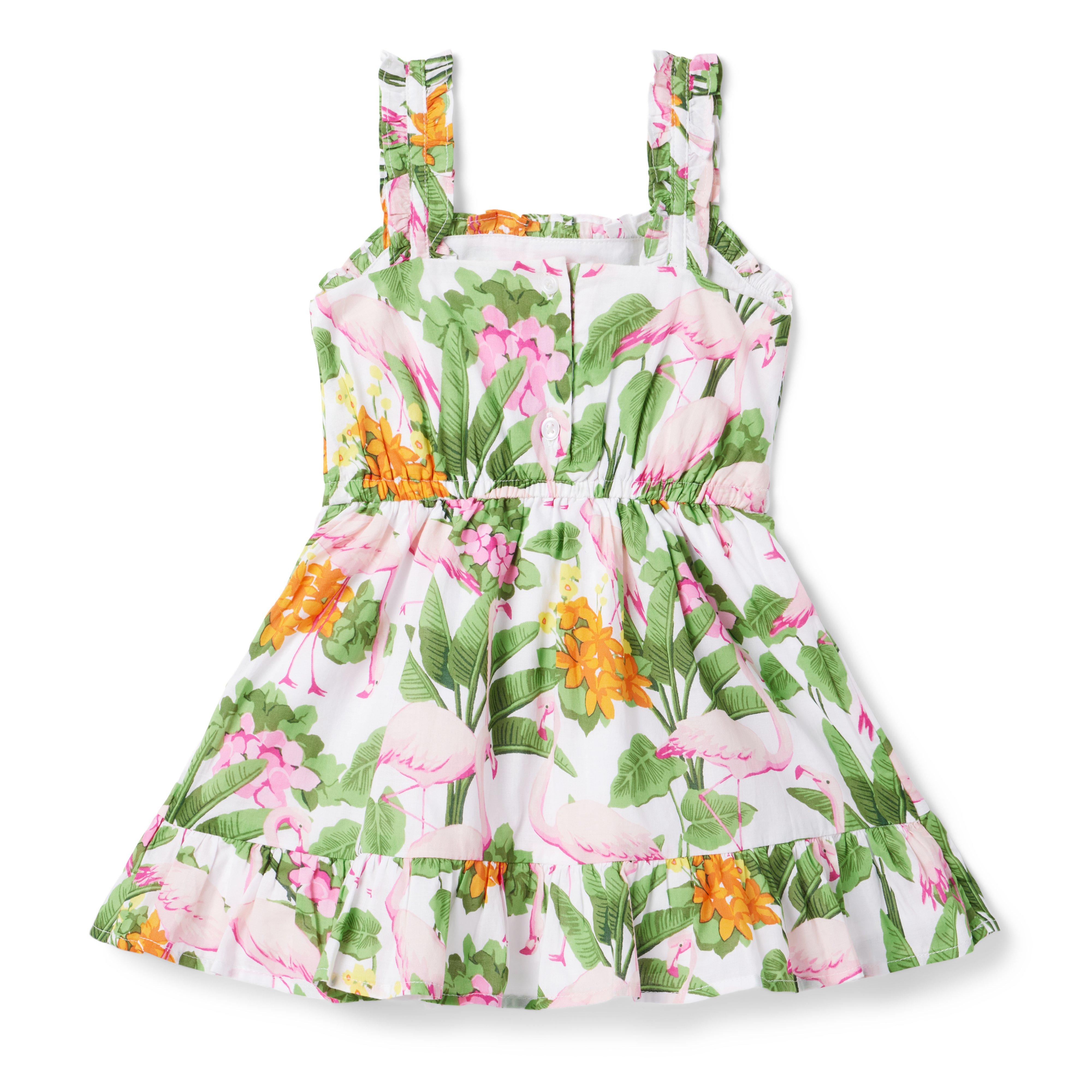 Tropical Flamingo Ruffle Sundress image number 2