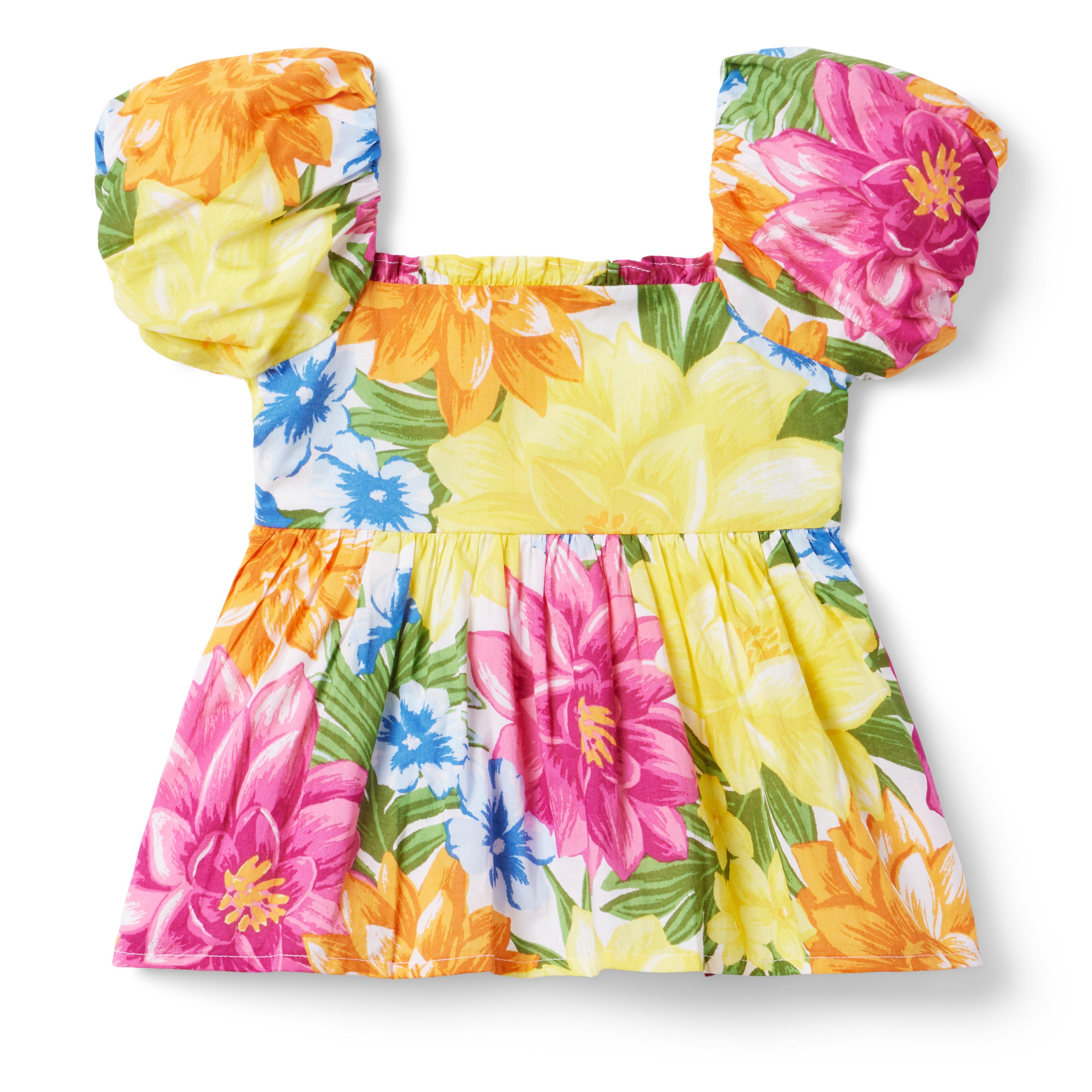 Floral Bubble Sleeve Top