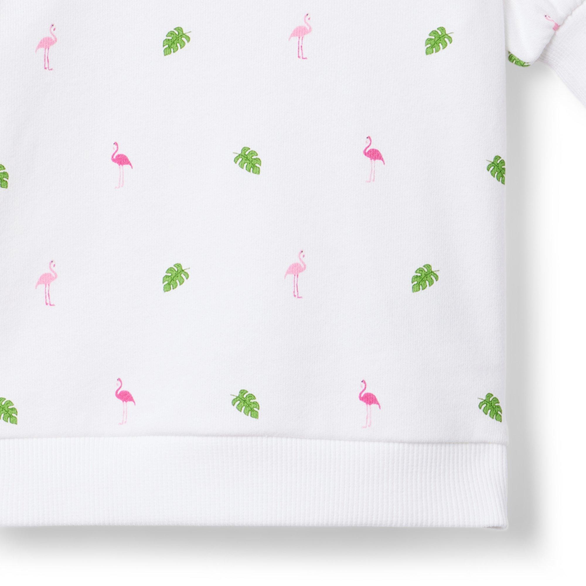 Flamingo Palm Puff Sleeve Sweatshirt image number 1