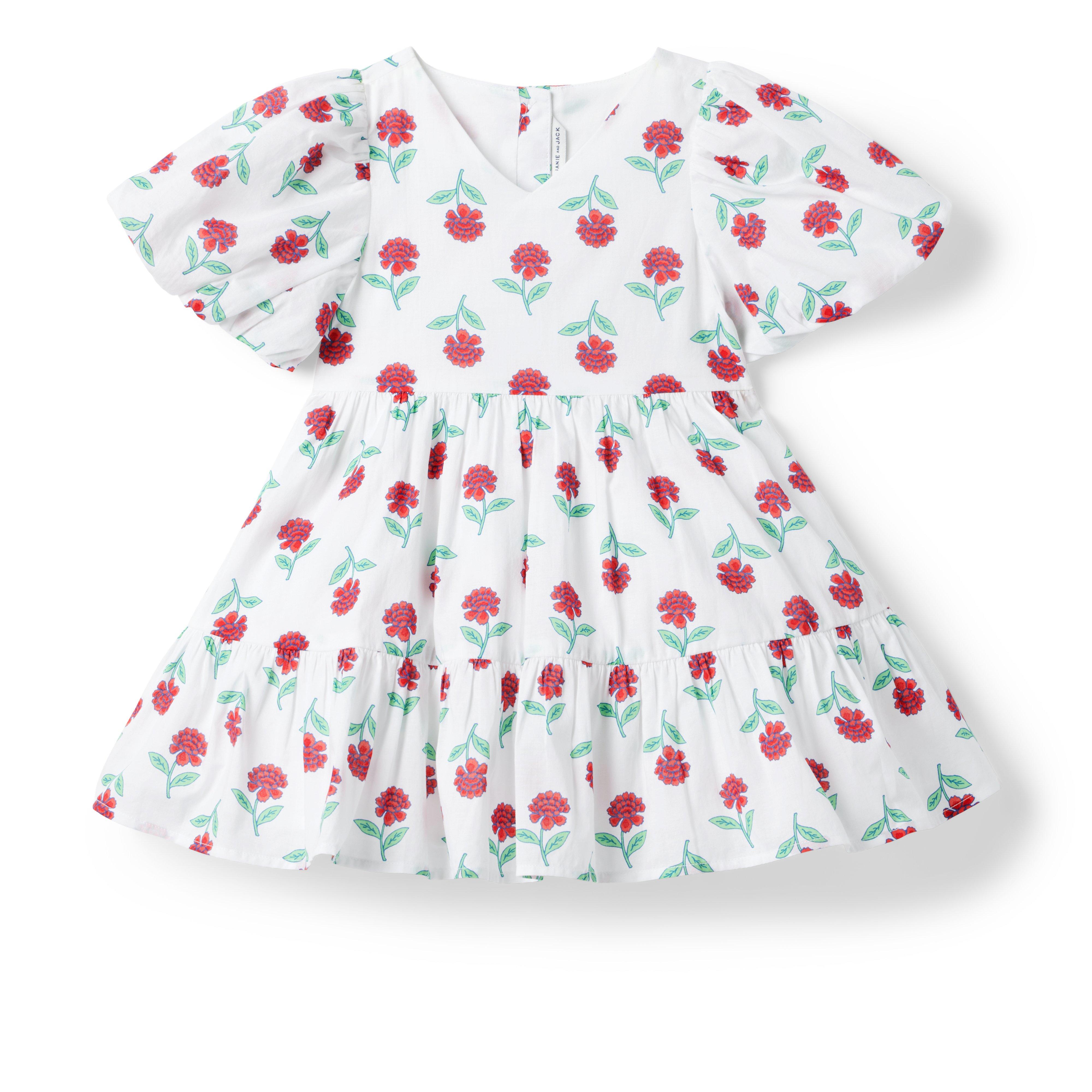 Floral Bubble Sleeve Dress image number 0