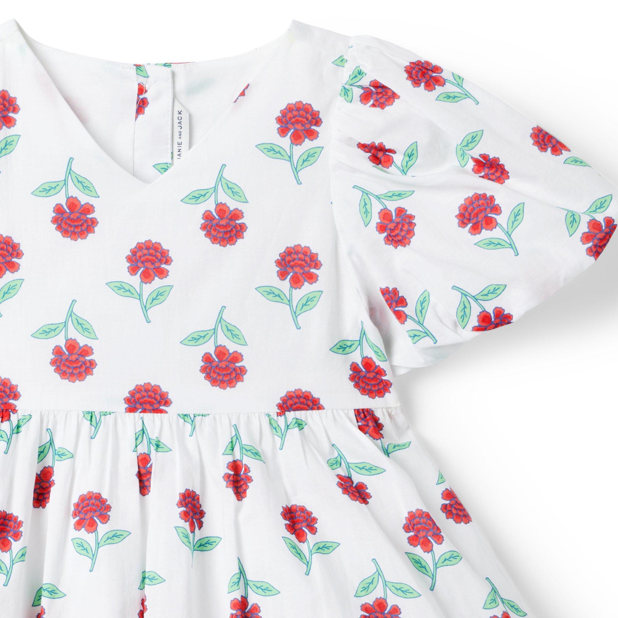 Floral Bubble Sleeve Dress image number 1