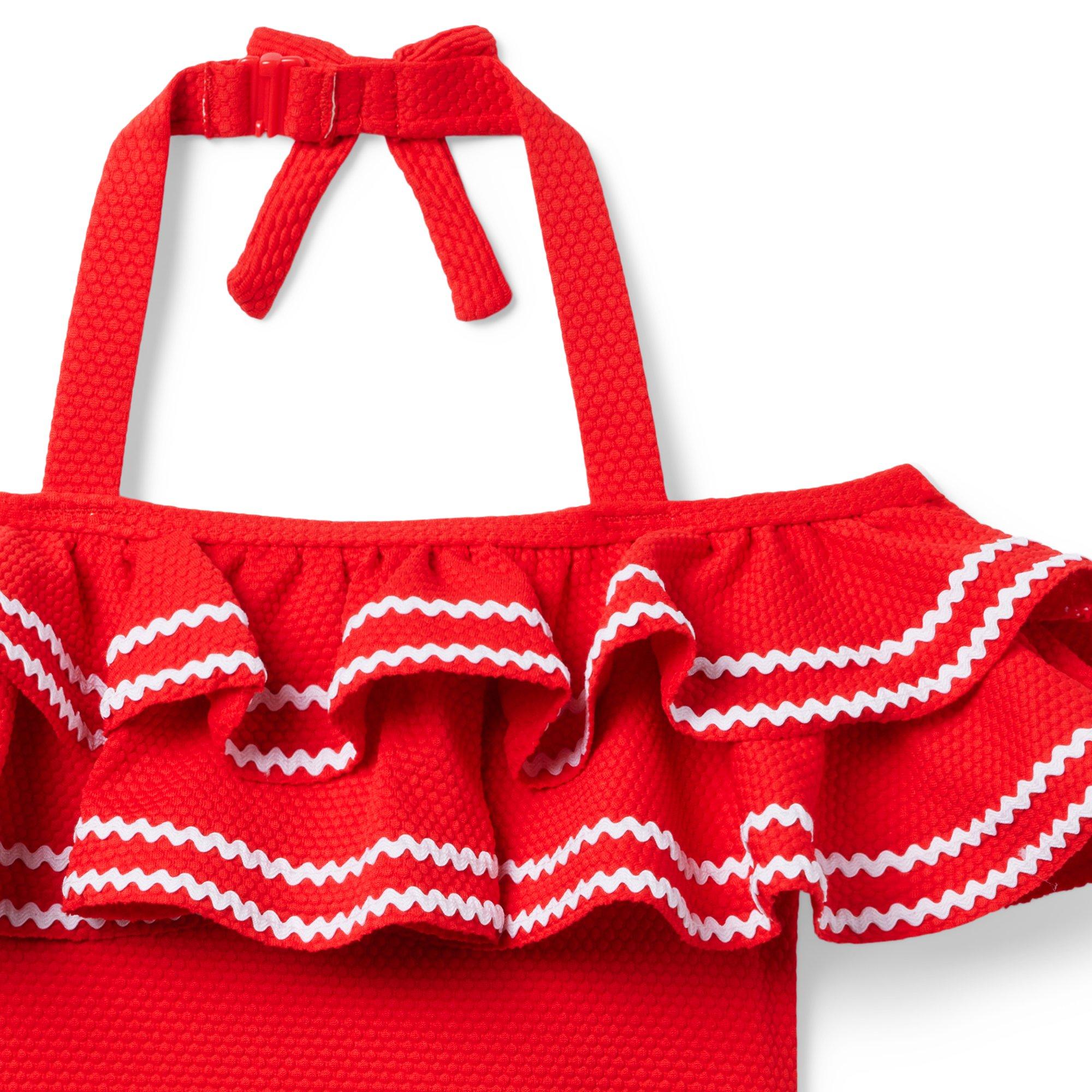 Girl Tomato Recycled Ric Rac Ruffle Swimsuit by Janie and Jack