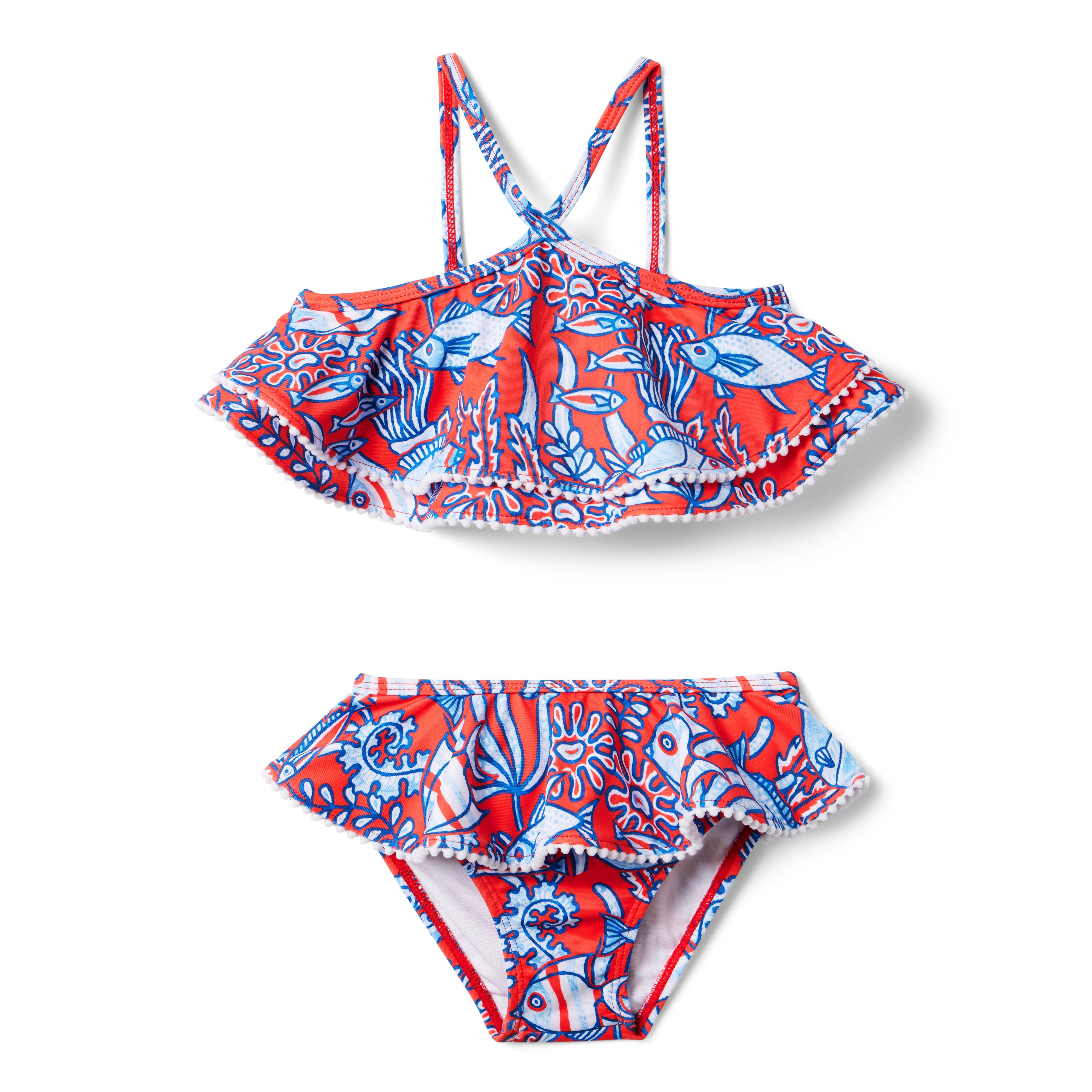 Recycled Tropical Fish Halter 2-Piece Swimsuit