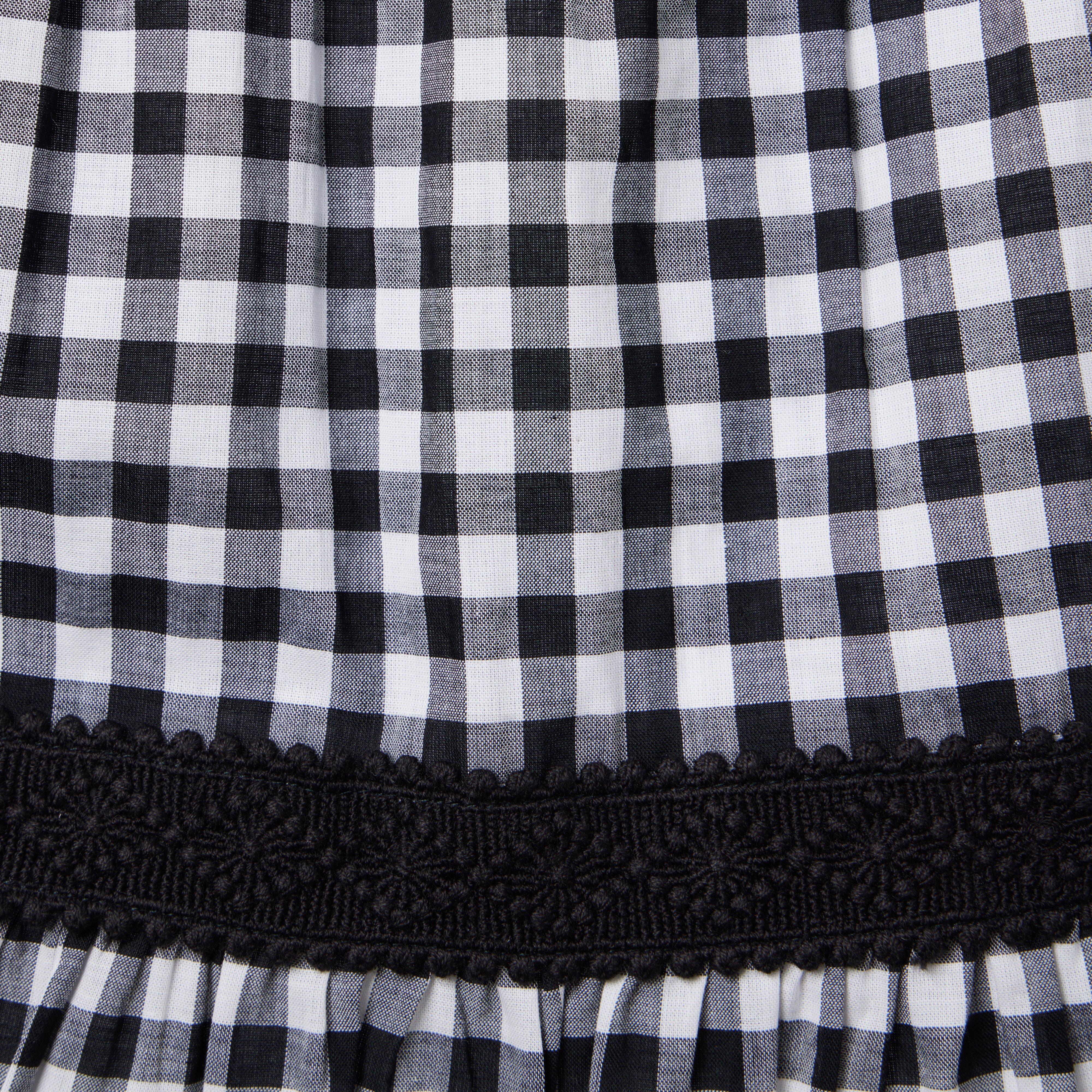 Girl JJ Black Gingham Gingham Crochet Trim Top by Janie and Jack