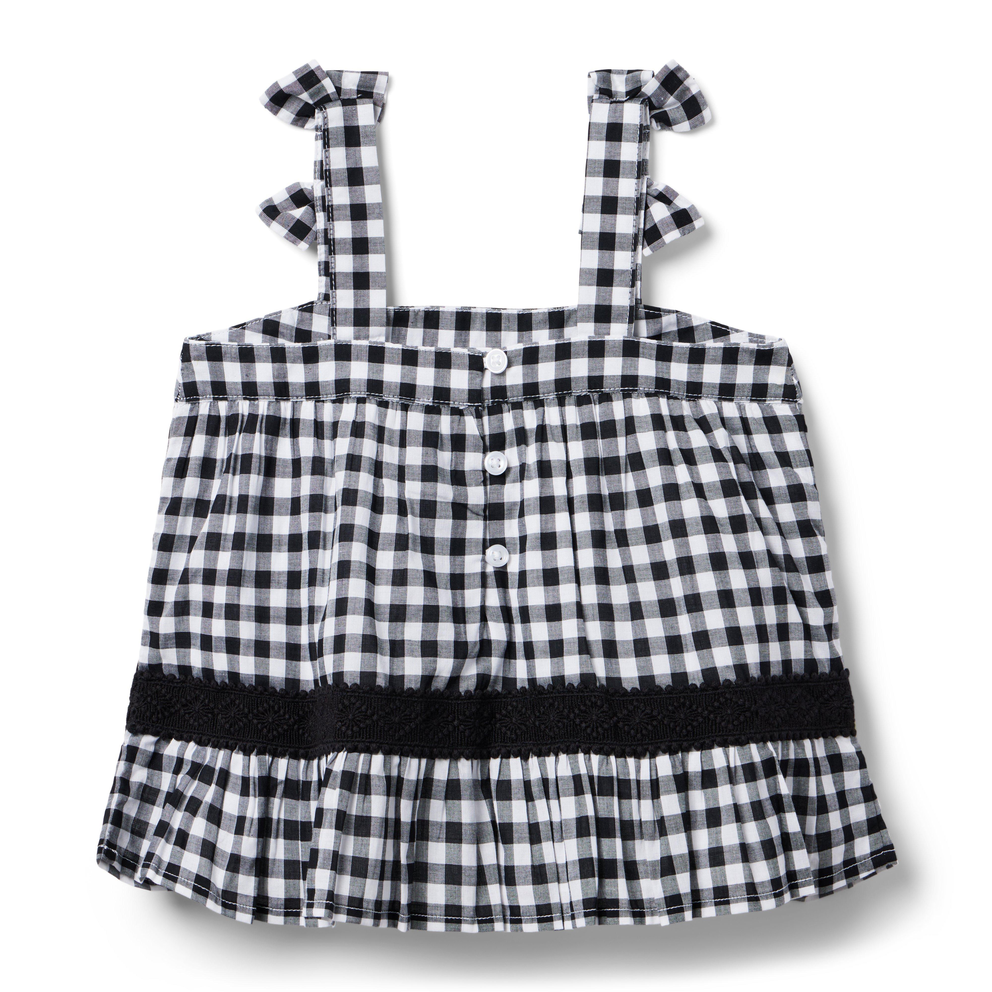 Gingham Crochet Trim Top image number 3