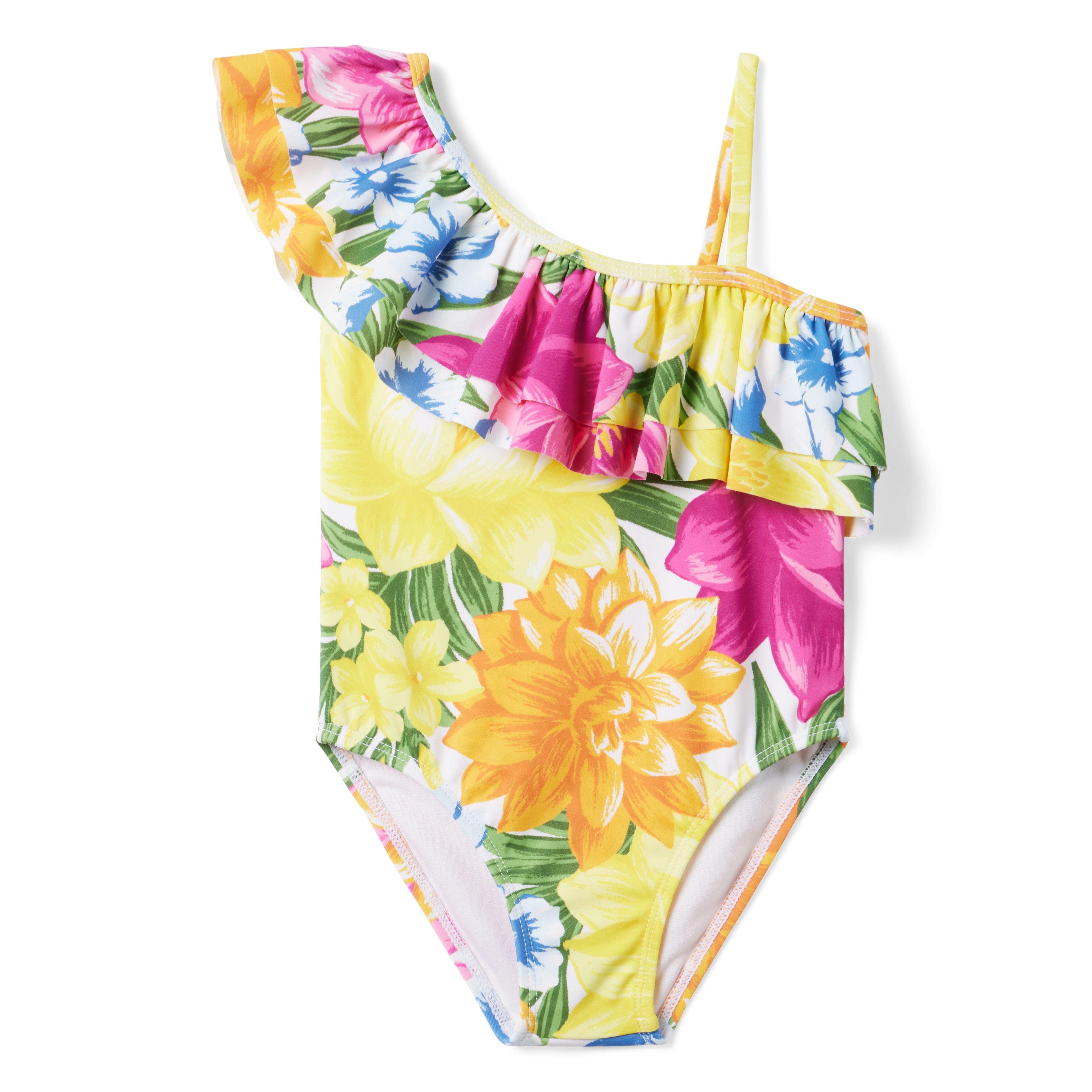 Recycled Floral Ruffle Swimsuit image number 0