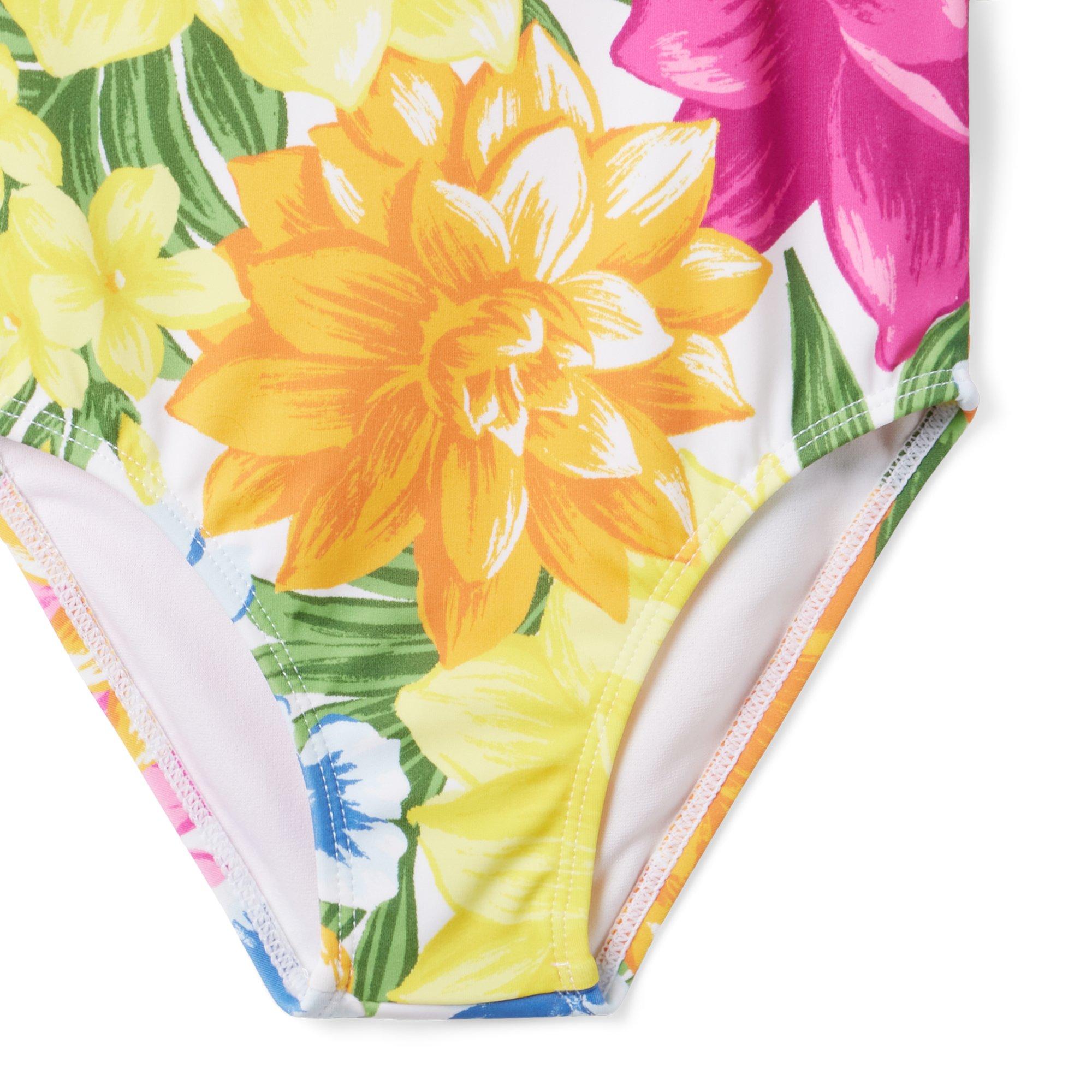 Recycled Floral Ruffle Swimsuit image number 4