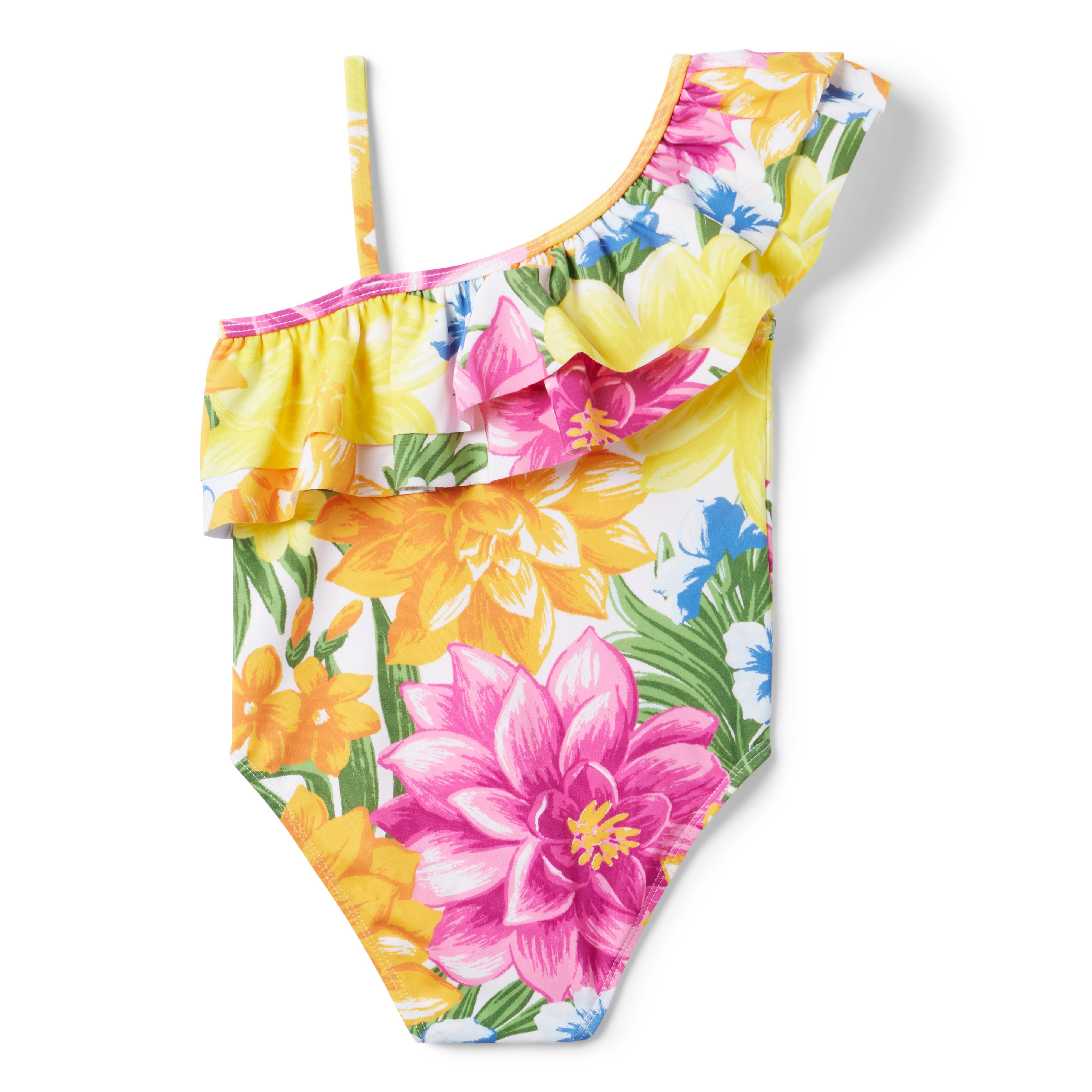 Recycled Floral Ruffle Swimsuit image number 3