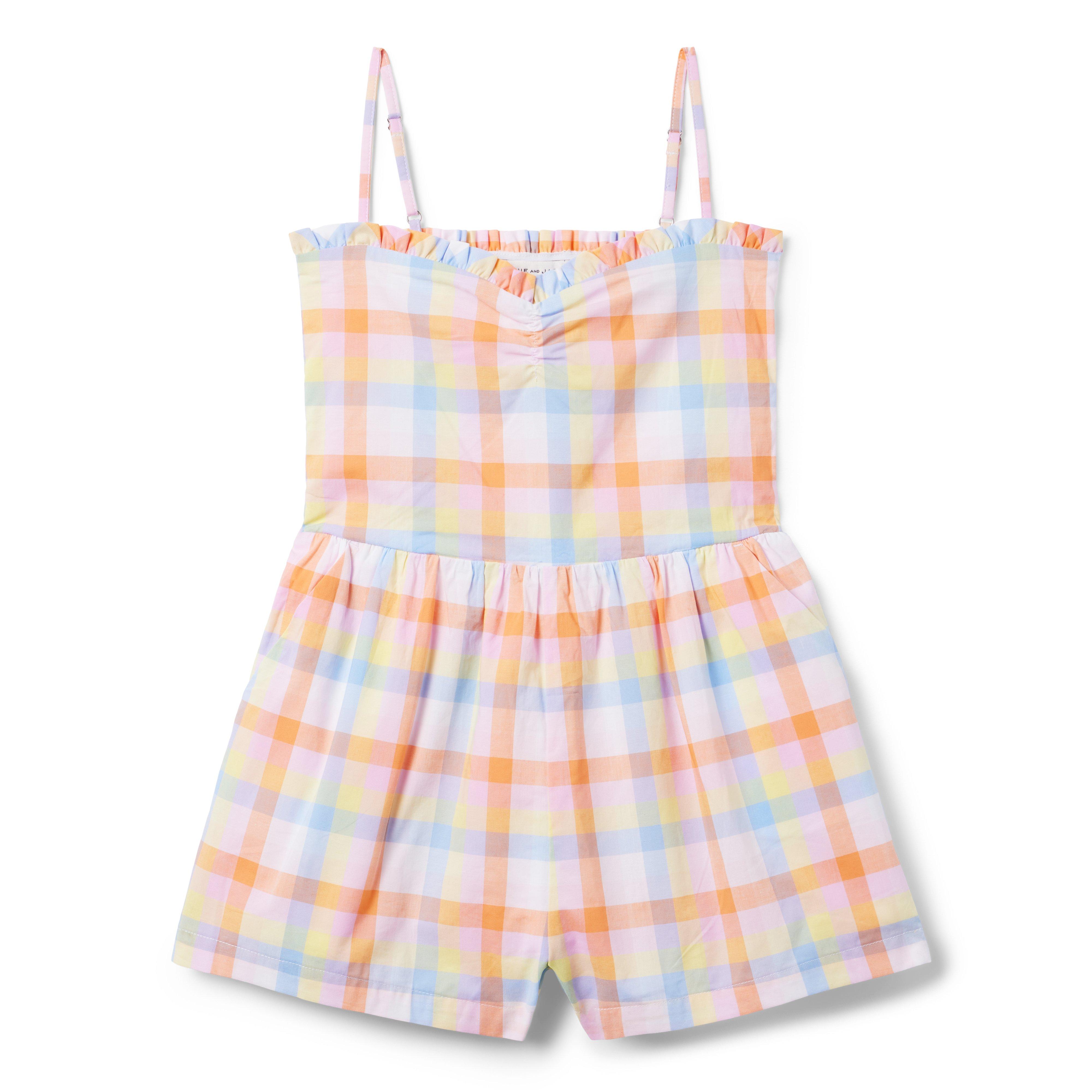 Tween Apricot Plaid The Adventurer Romper by Janie and Jack