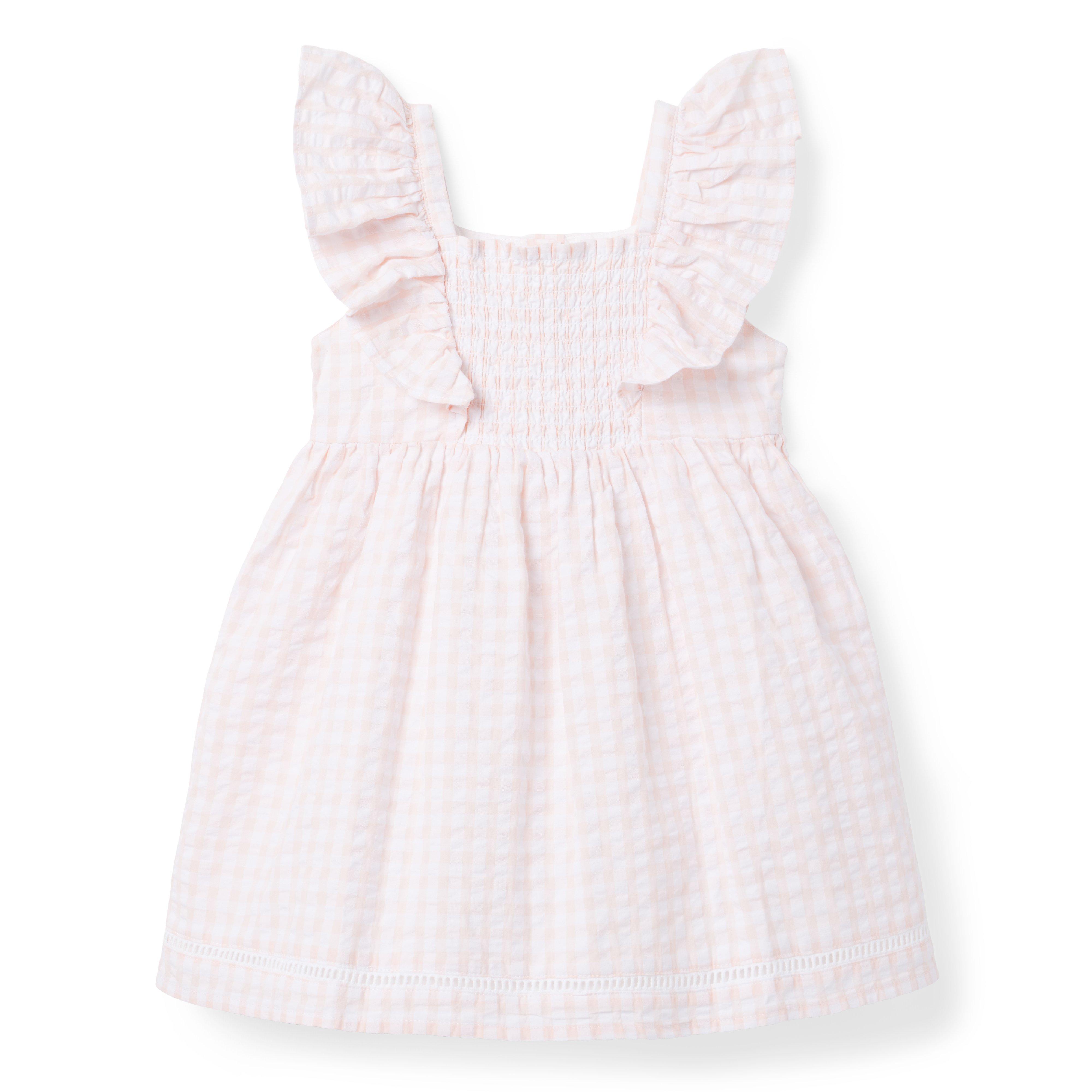 Girl Seashell Pink Gingham Gingham Seersucker Dress by Janie and Jack