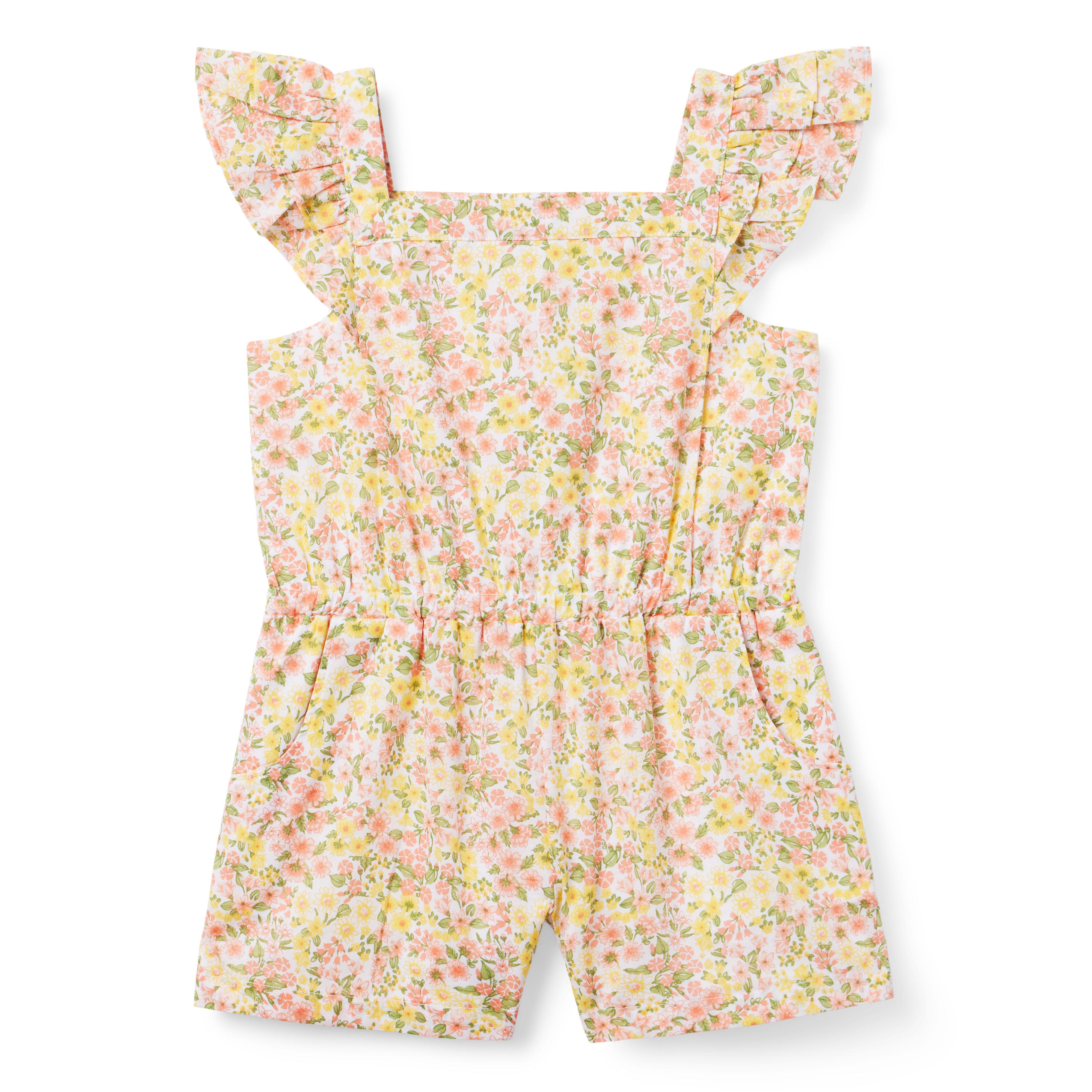 Floral Ruffle Sleeve Romper image number 0