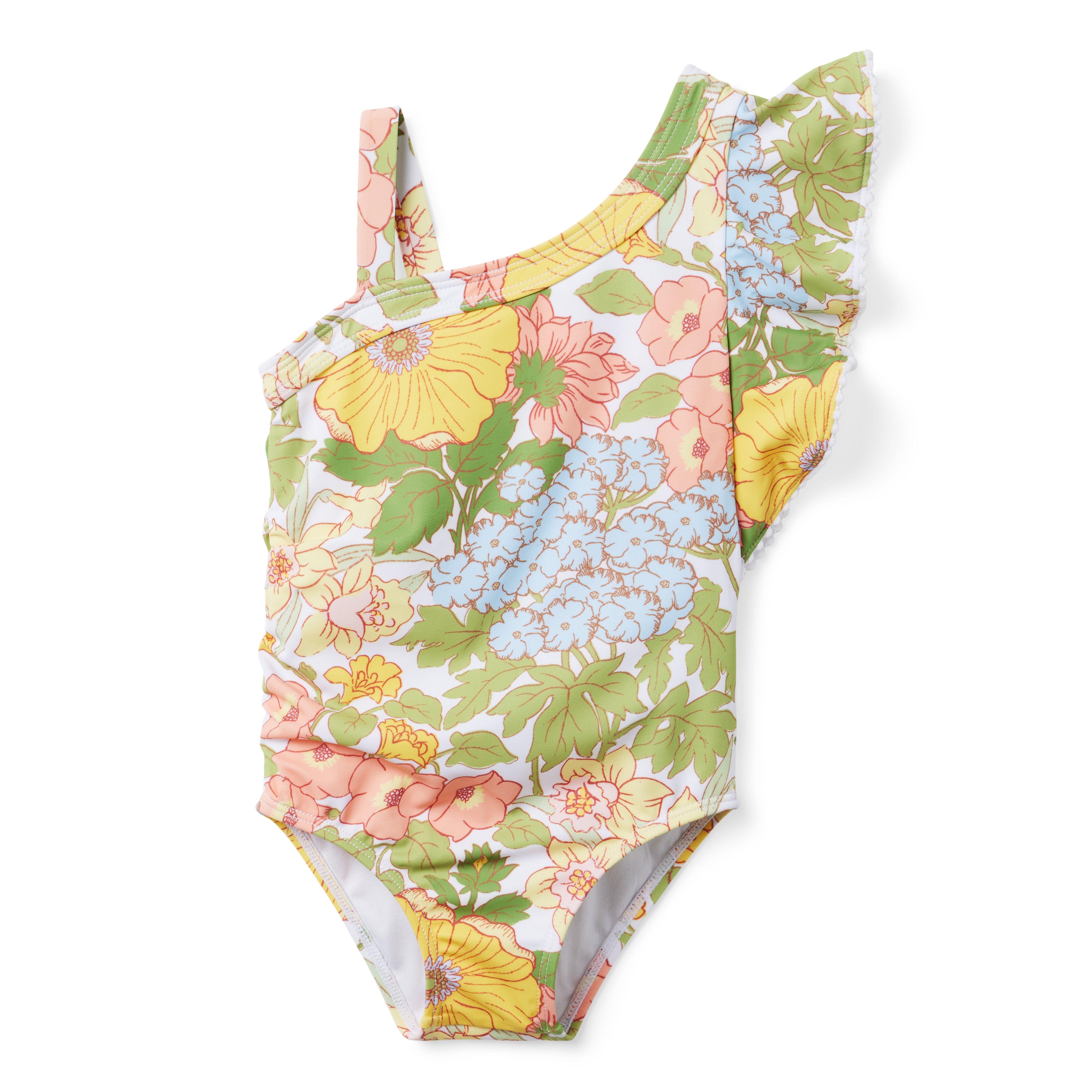 Recycled Floral Ruffle Sleeve Swimsuit image number 0