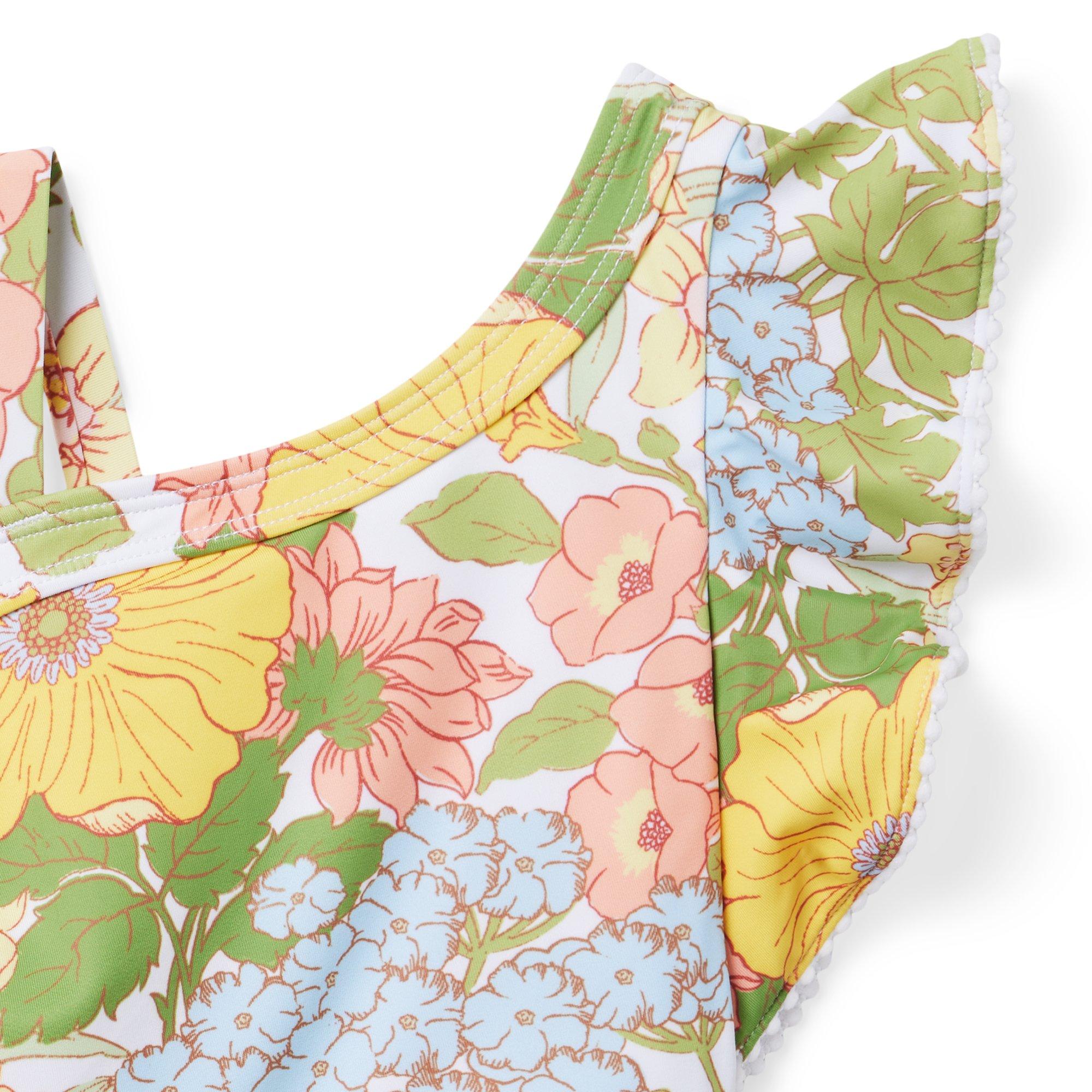 Recycled Floral Ruffle Sleeve Swimsuit image number 2